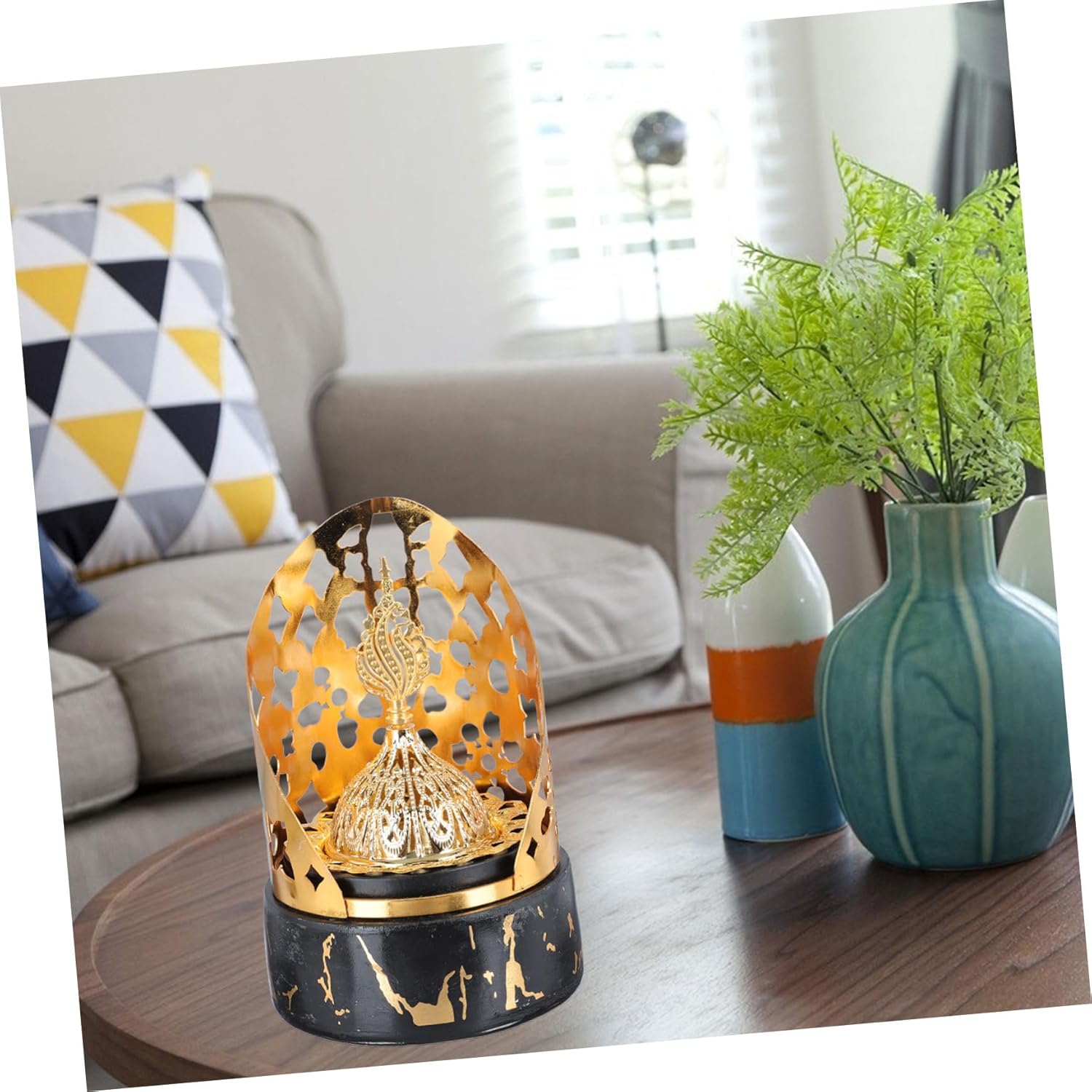 ABOOFAN Incense Burner with Bakhoor Holder Home Decor Aromatherapy Desktop Office Alloy Tray