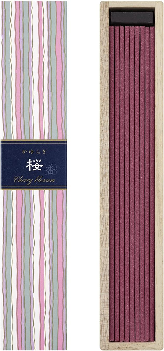 Nippon Kodo Kayuragi Incense Sticks - Cherry Blossom 40 Pcs with Stand