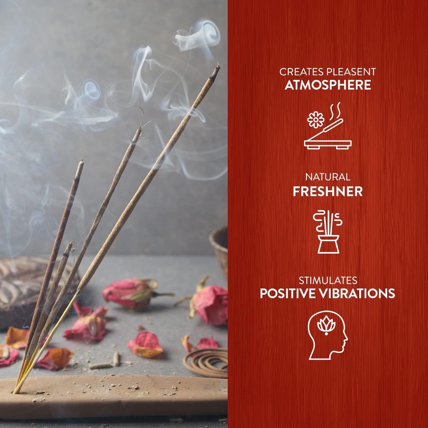 HEM Red Rose Incense Sticks 120 Count 6 Boxes
