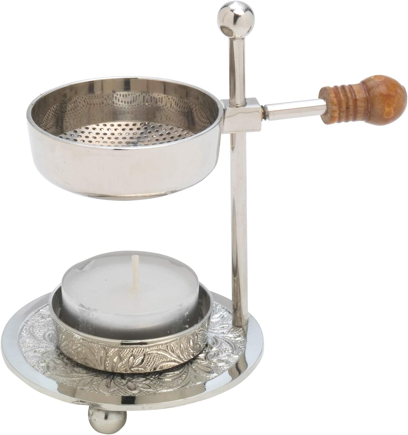 Adjustable Resin Incense Burner with Tealight and Wooden Handle
