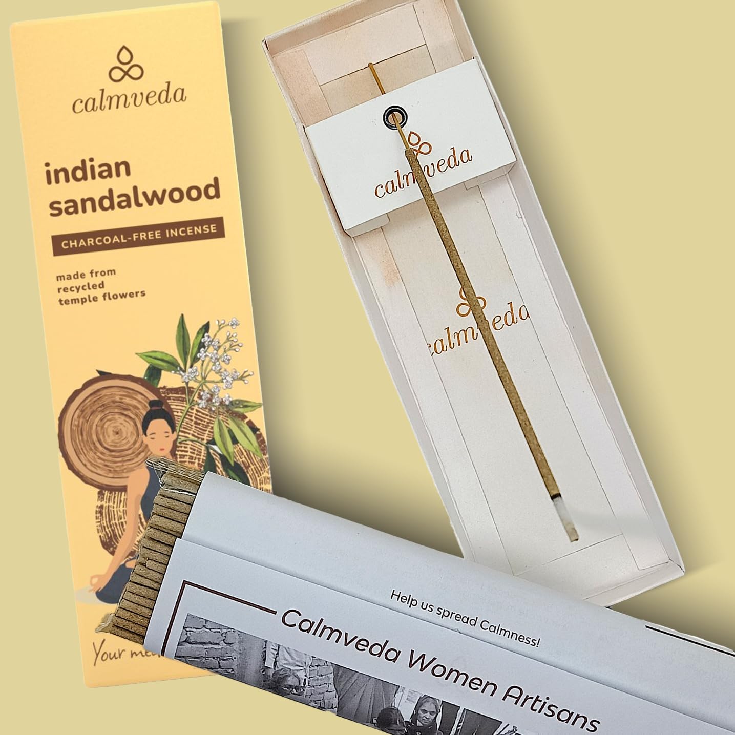 Calmveda Indian Sandalwood Incense Sticks 80 Count
