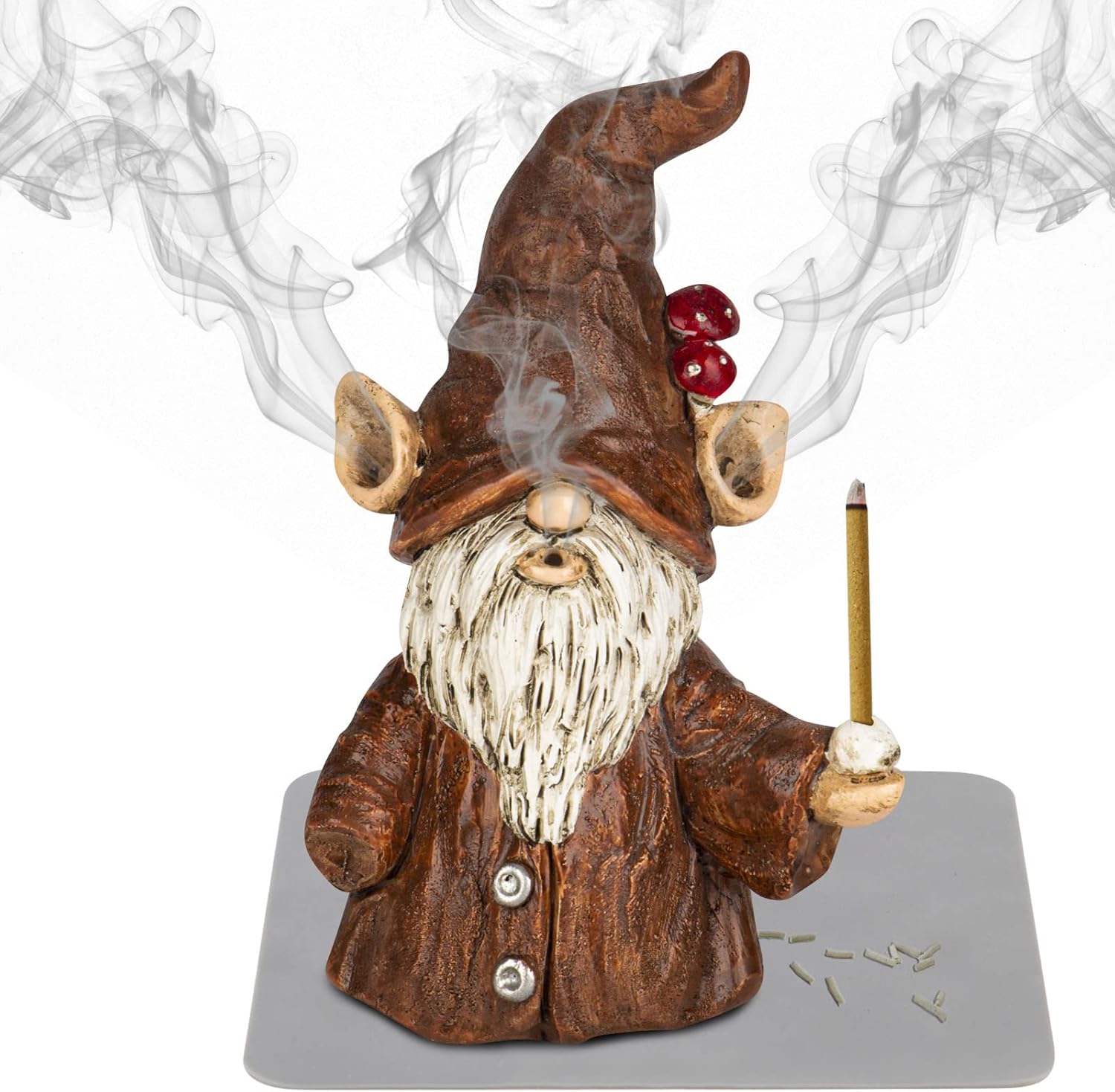 Cute Gnome Incense Holder for Sticks and Cones