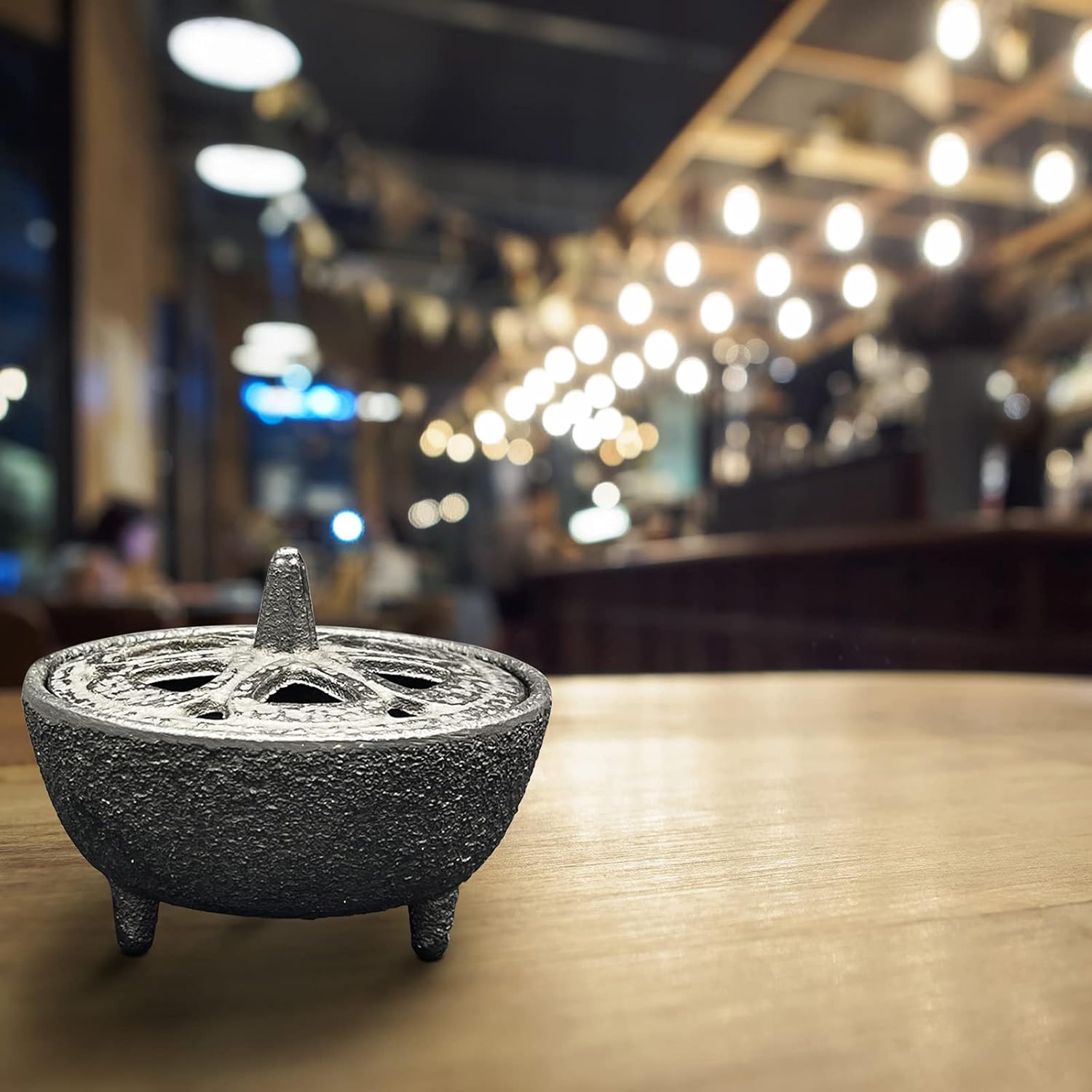Cast Iron Incense Burner with Lid and Holder