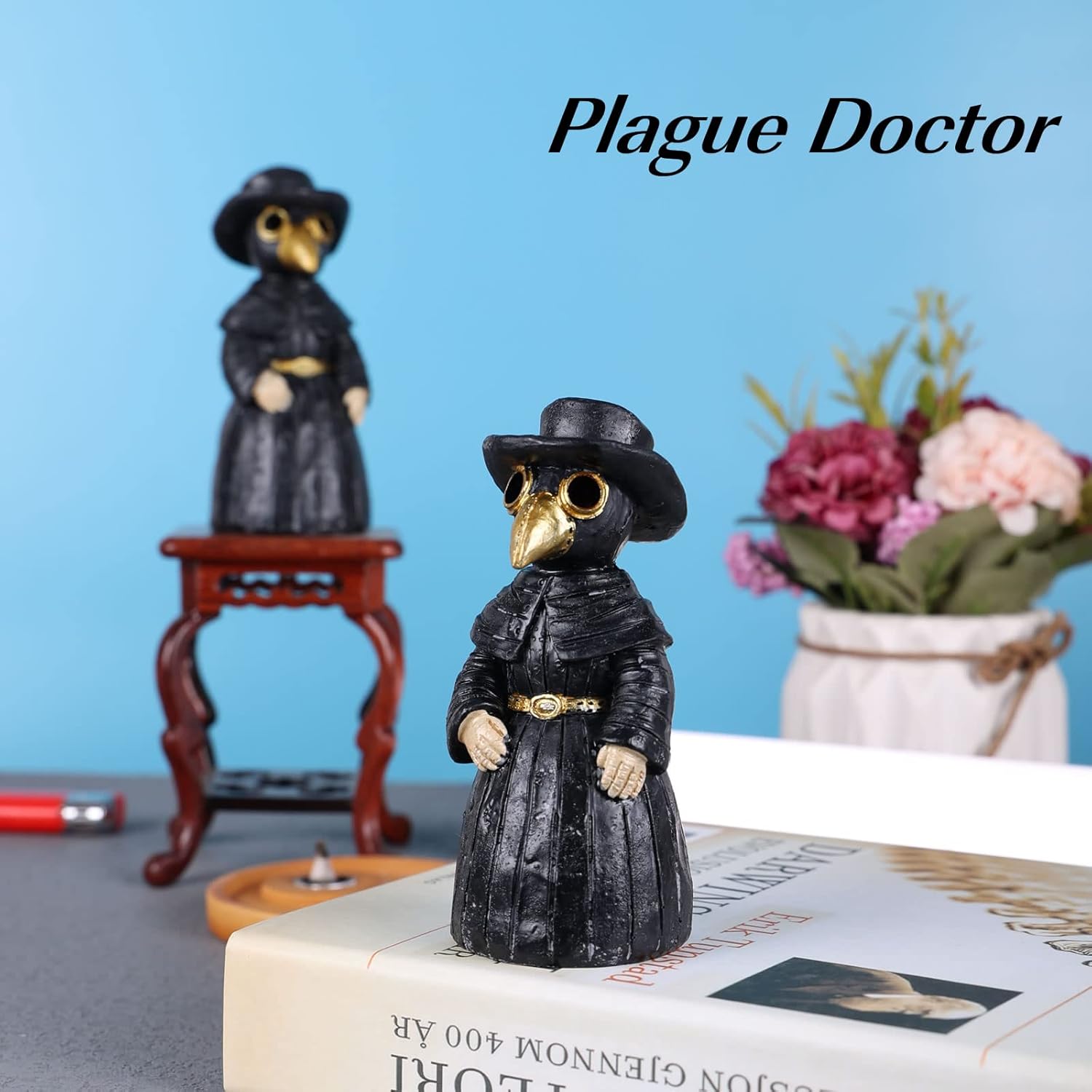 Plague Doctor Incense Burner with Smoky Eyes