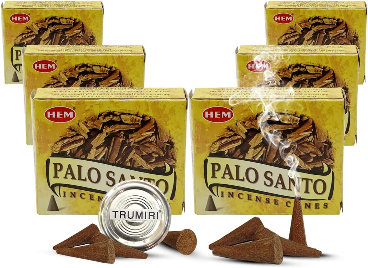 TRUMIRI Palo Santo Incense Cones and Burner Holder Bundle