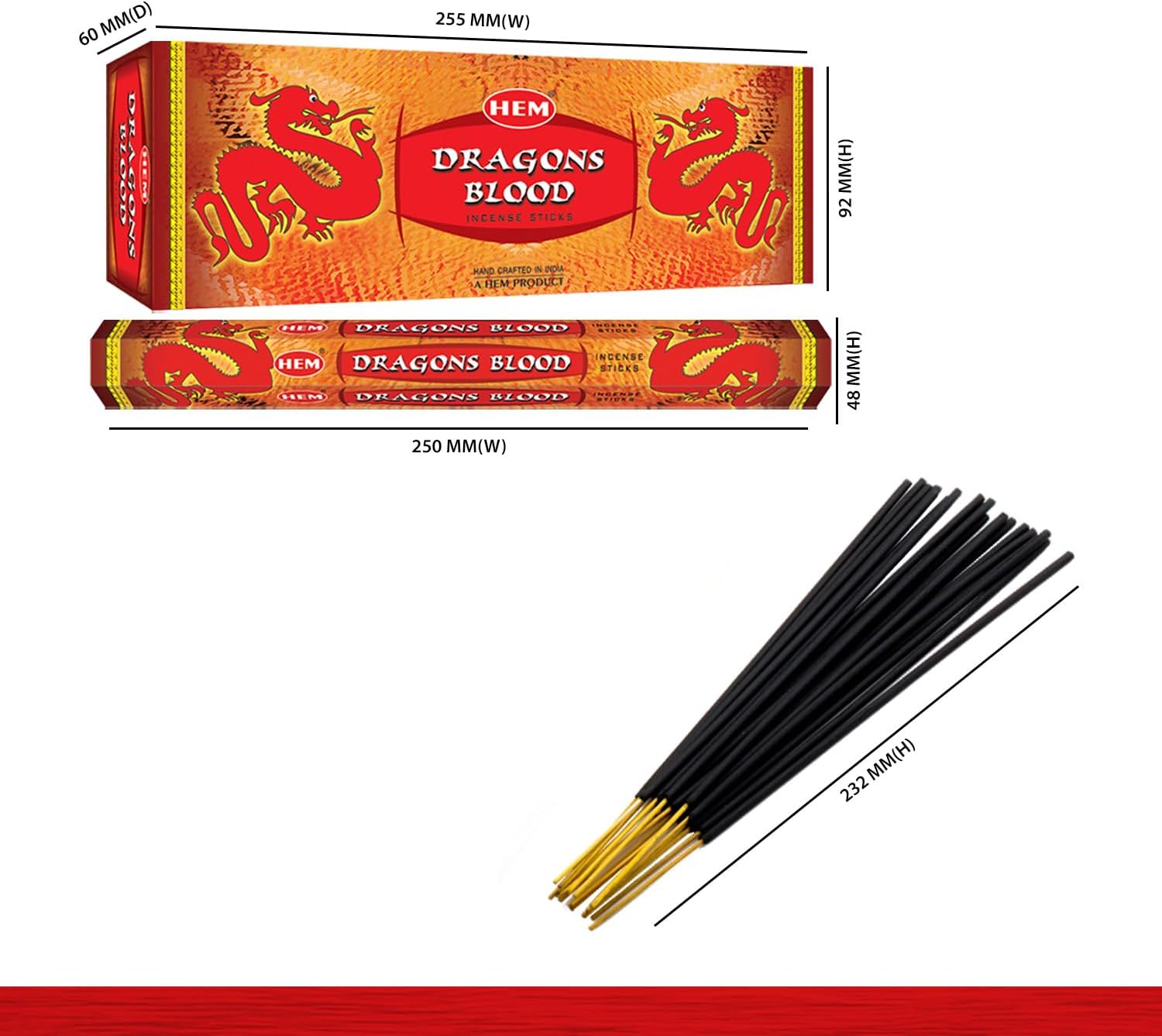 Hem Dragons Blood Incense Sticks 120 Count Box