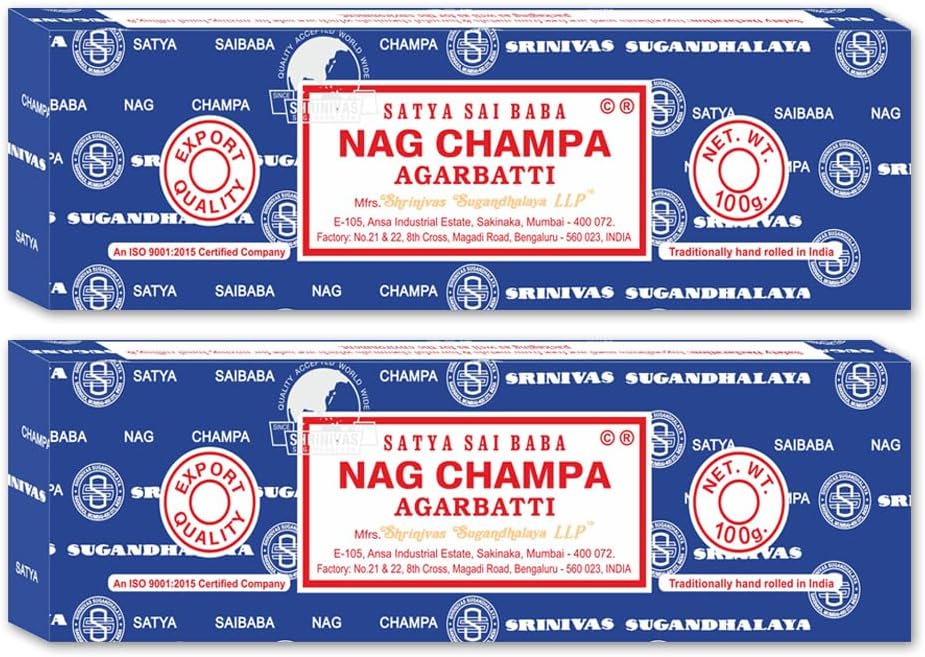 Satya Sai Baba Nag Champa Incense Sticks 100 Gram Pack of 2