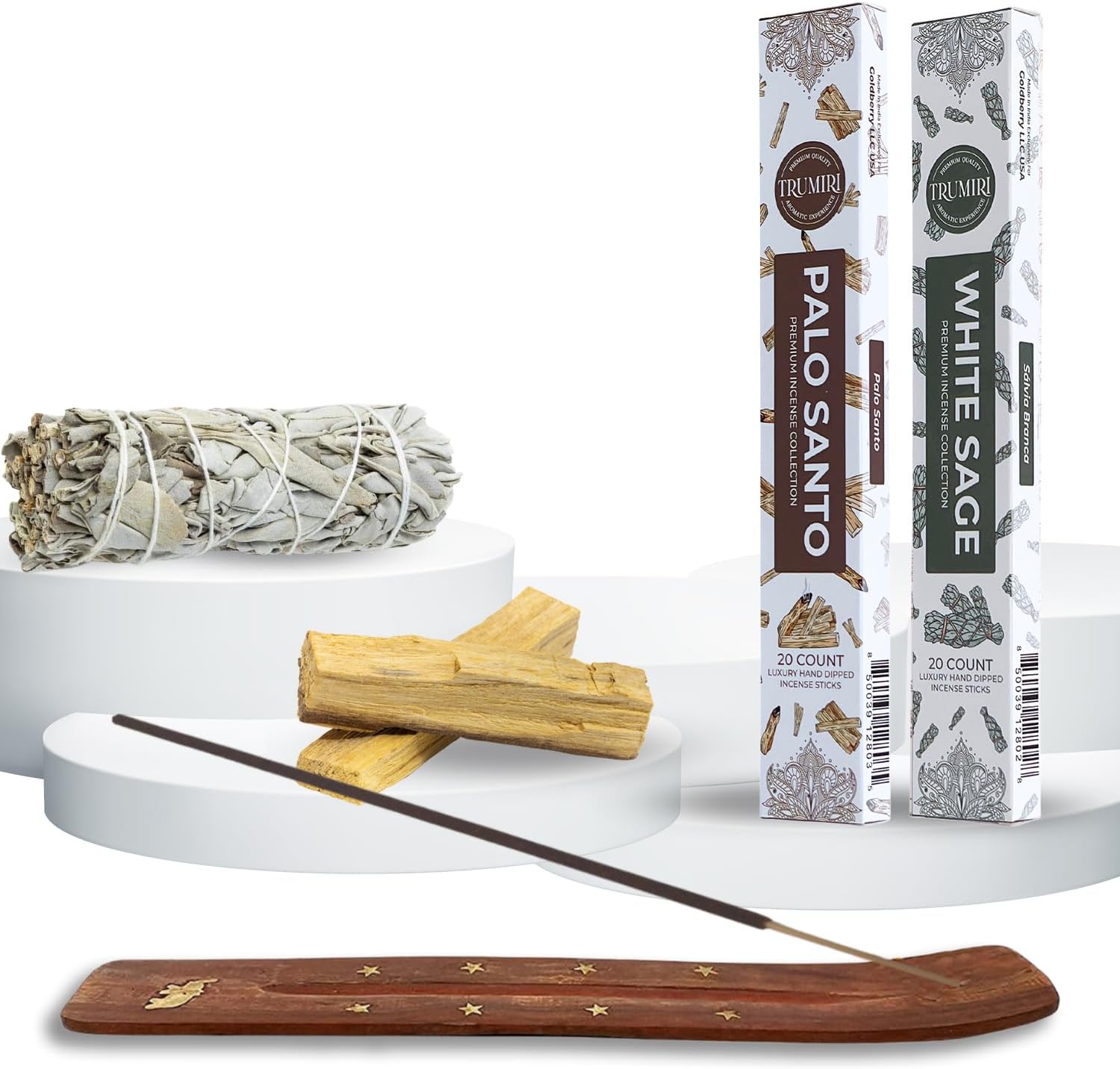 Trumiri Incense Sticks - 40 Pack 20 Palo Santo 20 White Sage