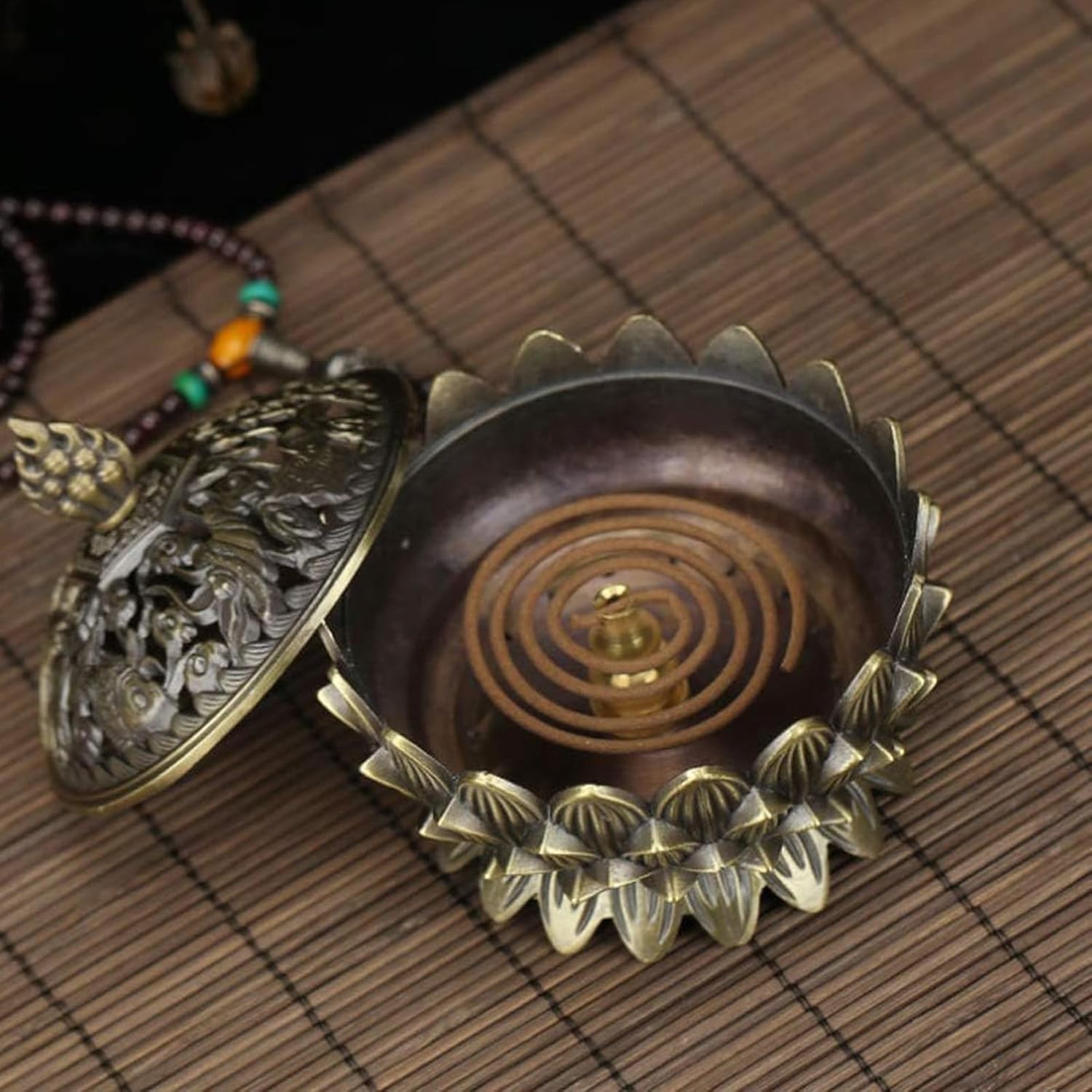 Classic Bronze Lotus Incense Burner Holder