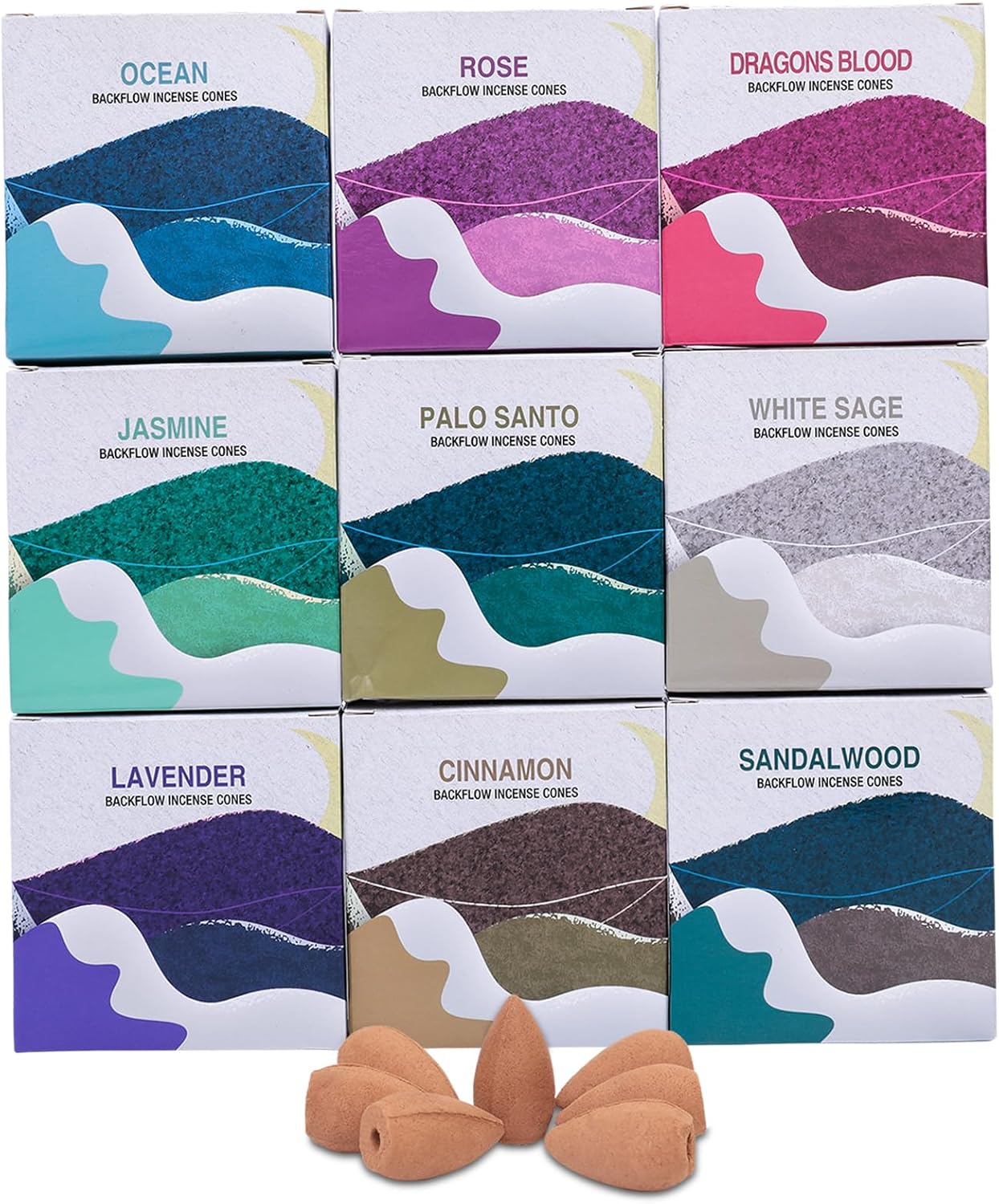 Mosfantal Backflow Incense Cones Set of 9