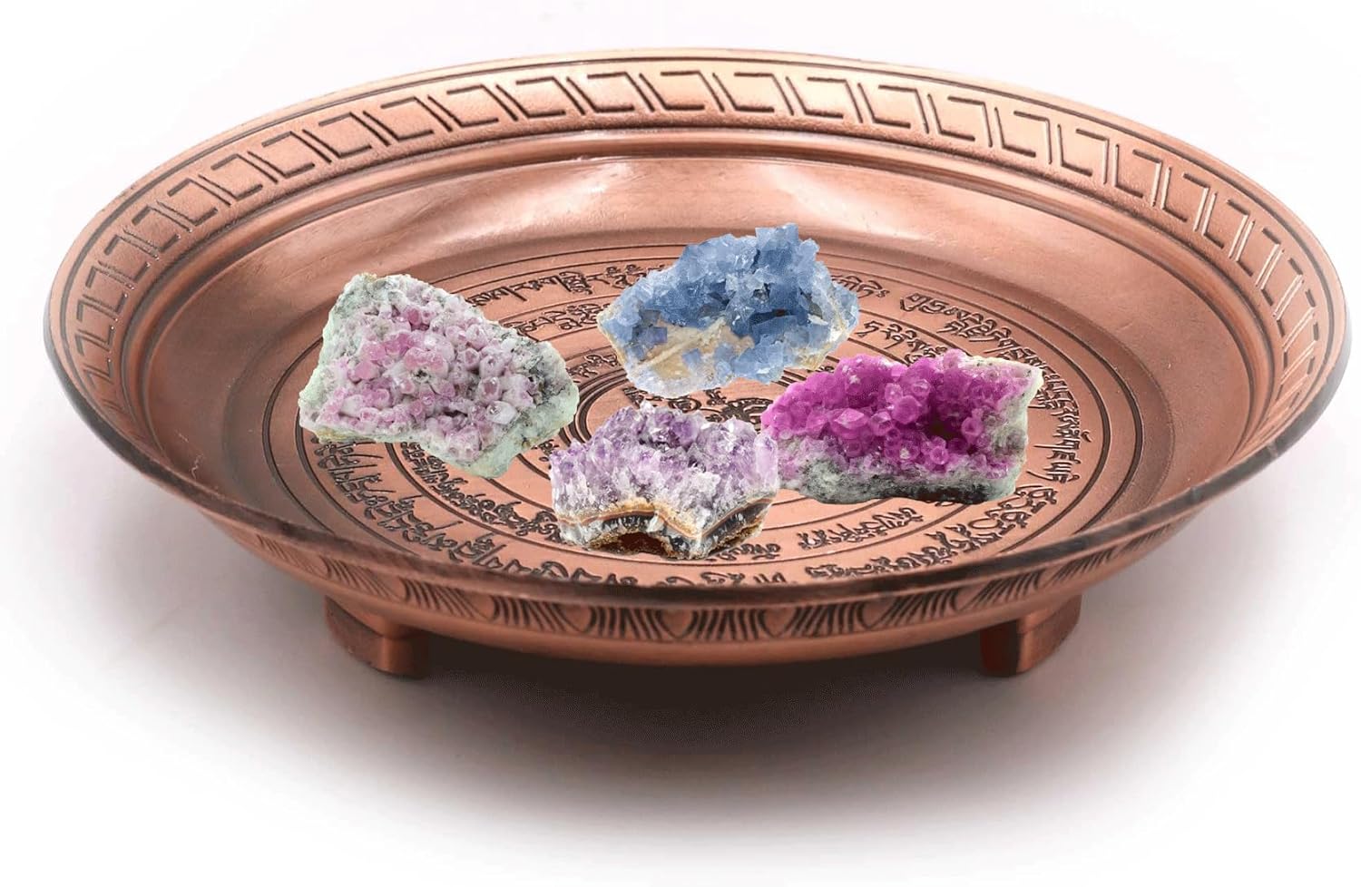Copper Sacrifice Ritual Plate Three-Legged Offering Bowl