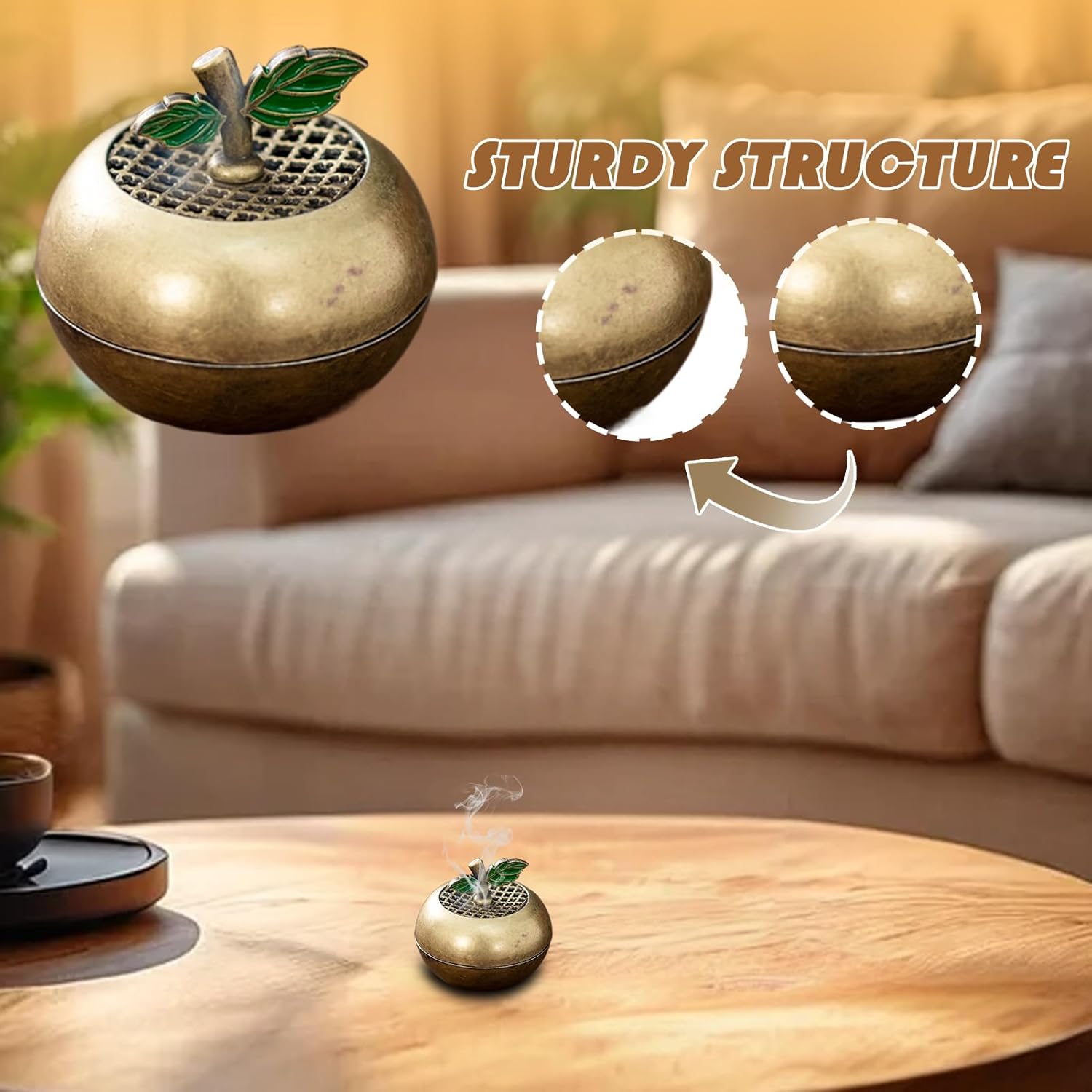 Incense Cone Holder with Chinese Design for Home and Yoga