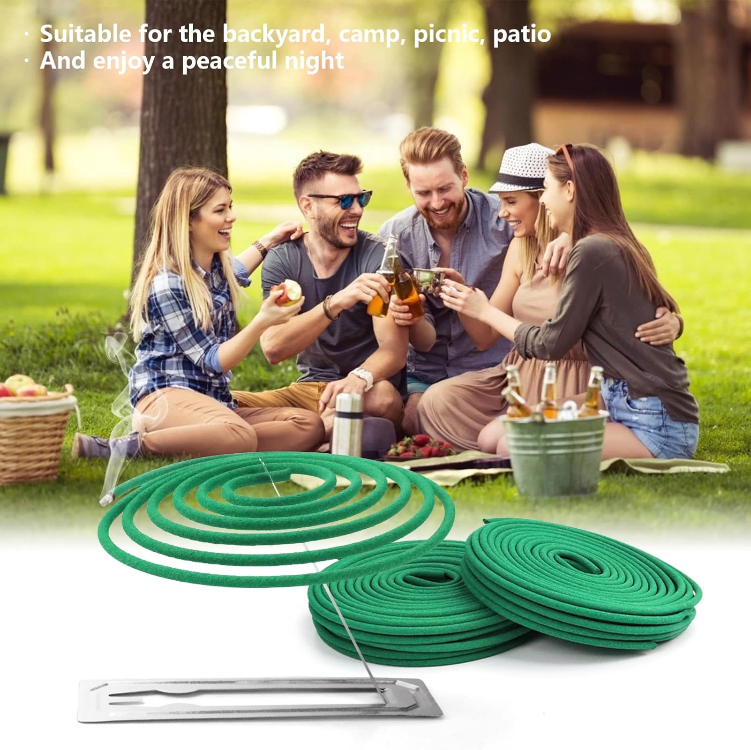 Citronella Incense Coils 48 PCS with 2 Holders for Outdoor Use