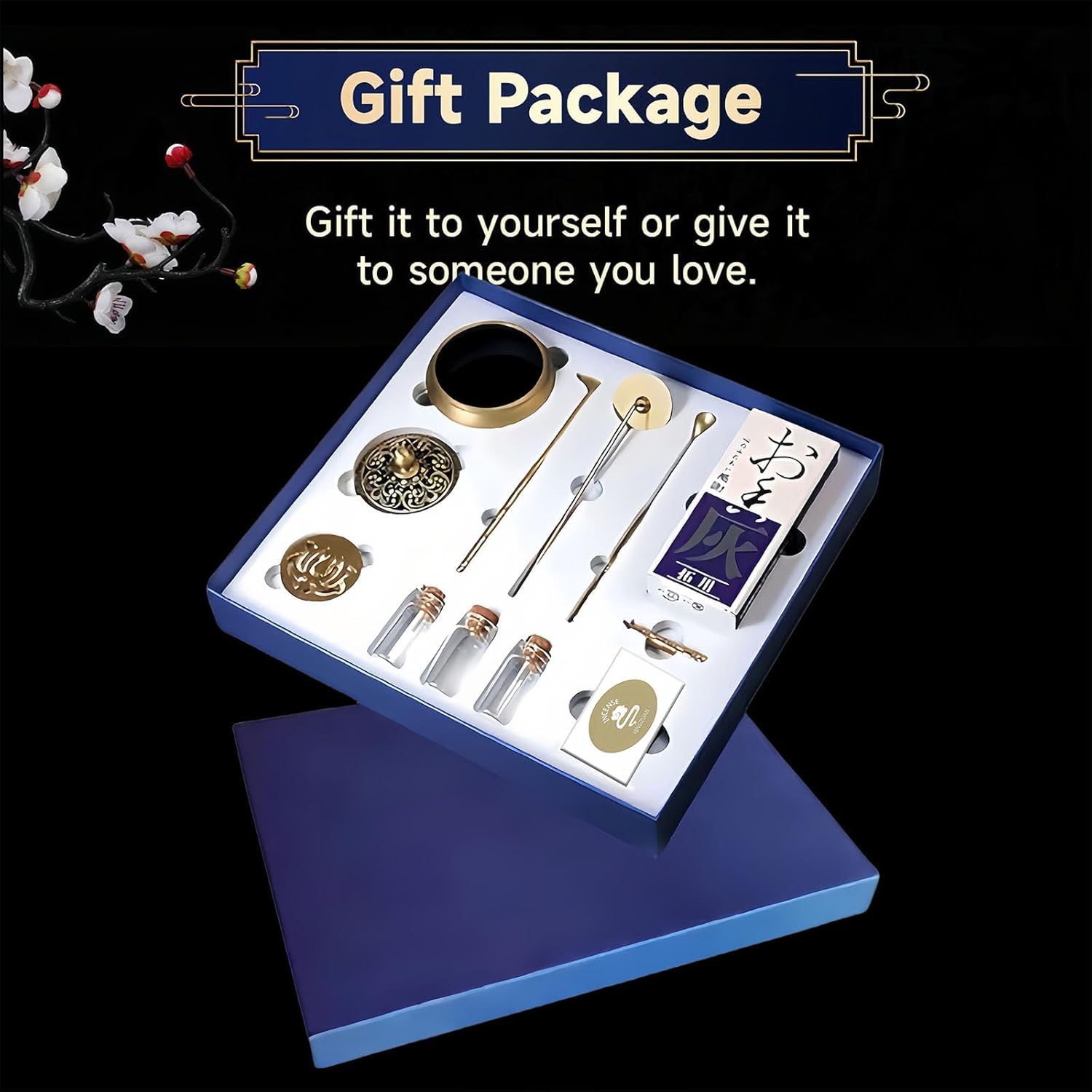 Yoga Meditation Incense Burner Set - 16 Piece Brass Censer Kit with Tools for Relaxation and Home Fragrance