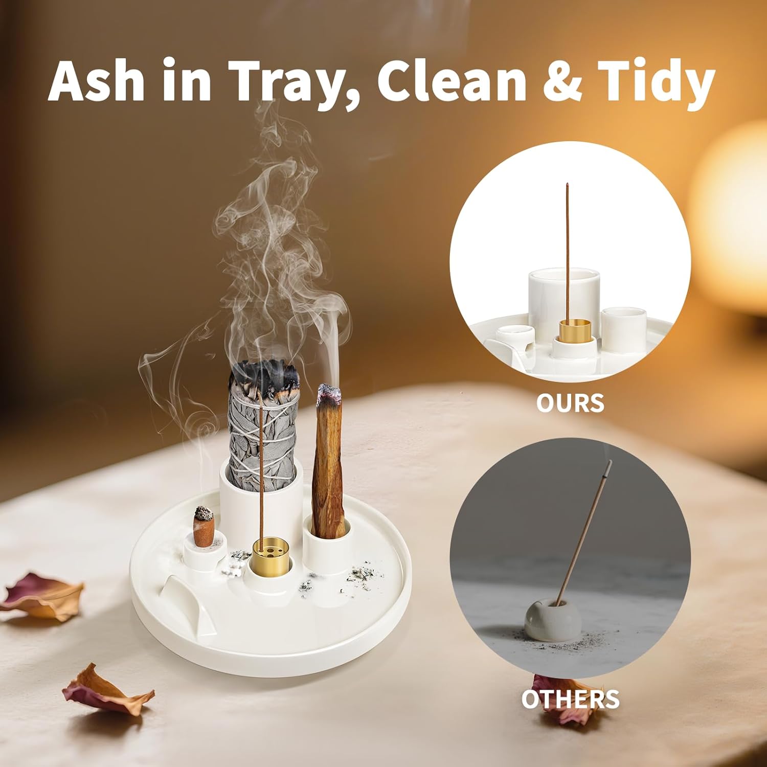 Luvan 5 in 1 Incense Candle Holder with Ash Tray