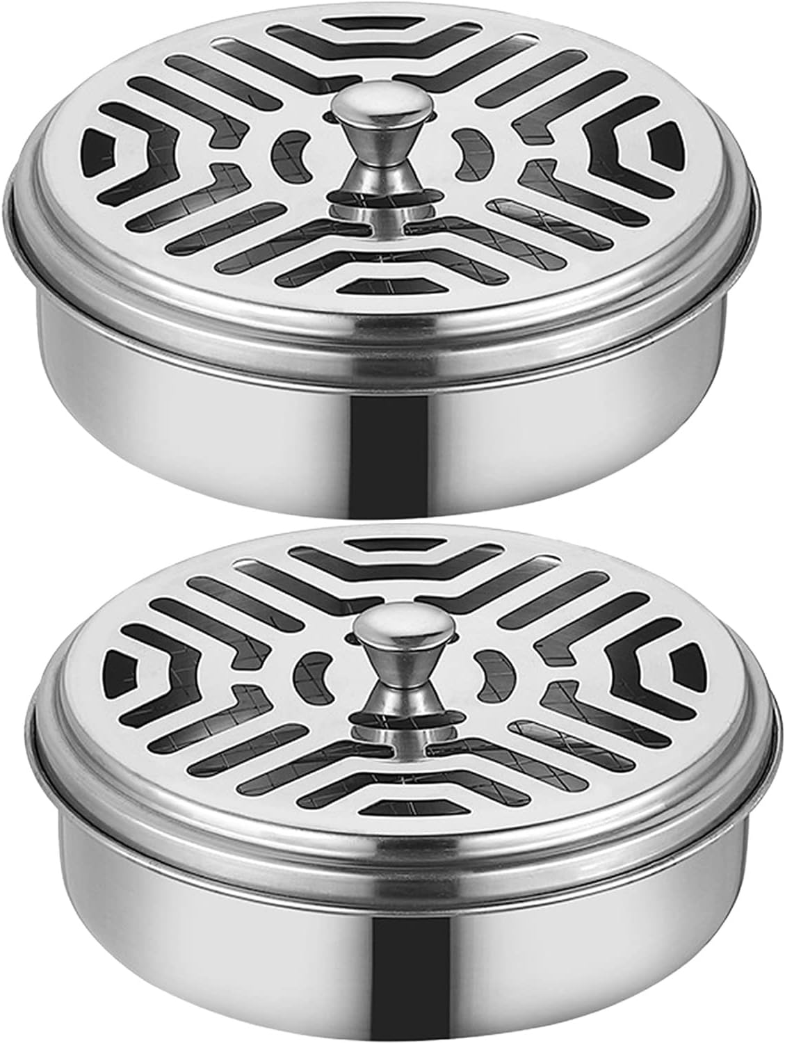 2 Portable Mosquito Coil Holders with Handle and Fireproof Design