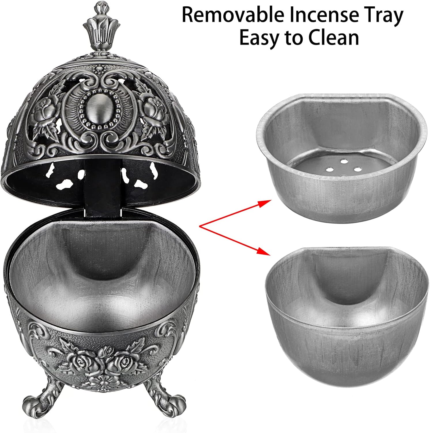 JUXYES Vintage Incense Burner Holder with Ash Catchers