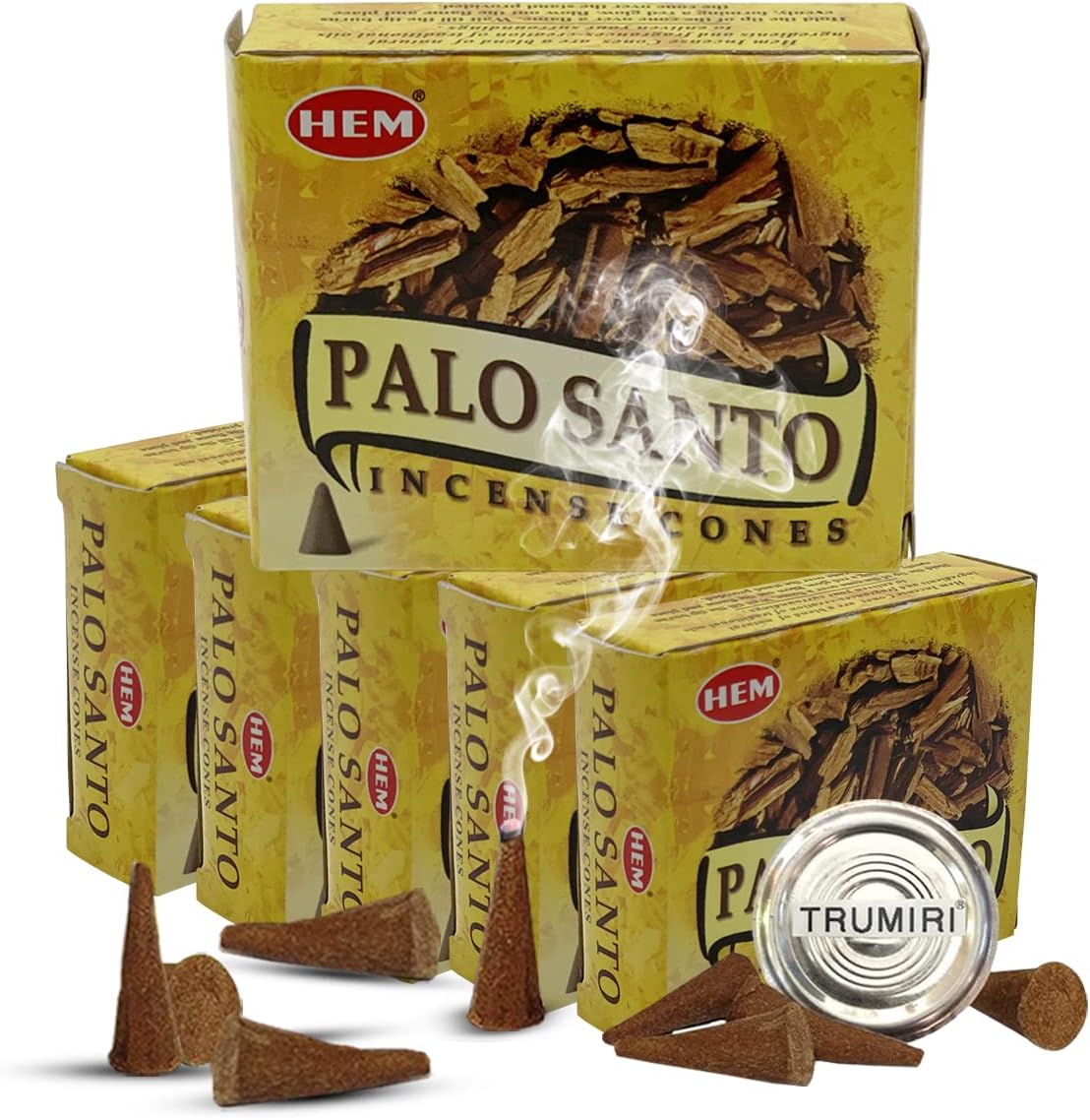TRUMIRI Palo Santo Incense Cones and Burner Holder Bundle