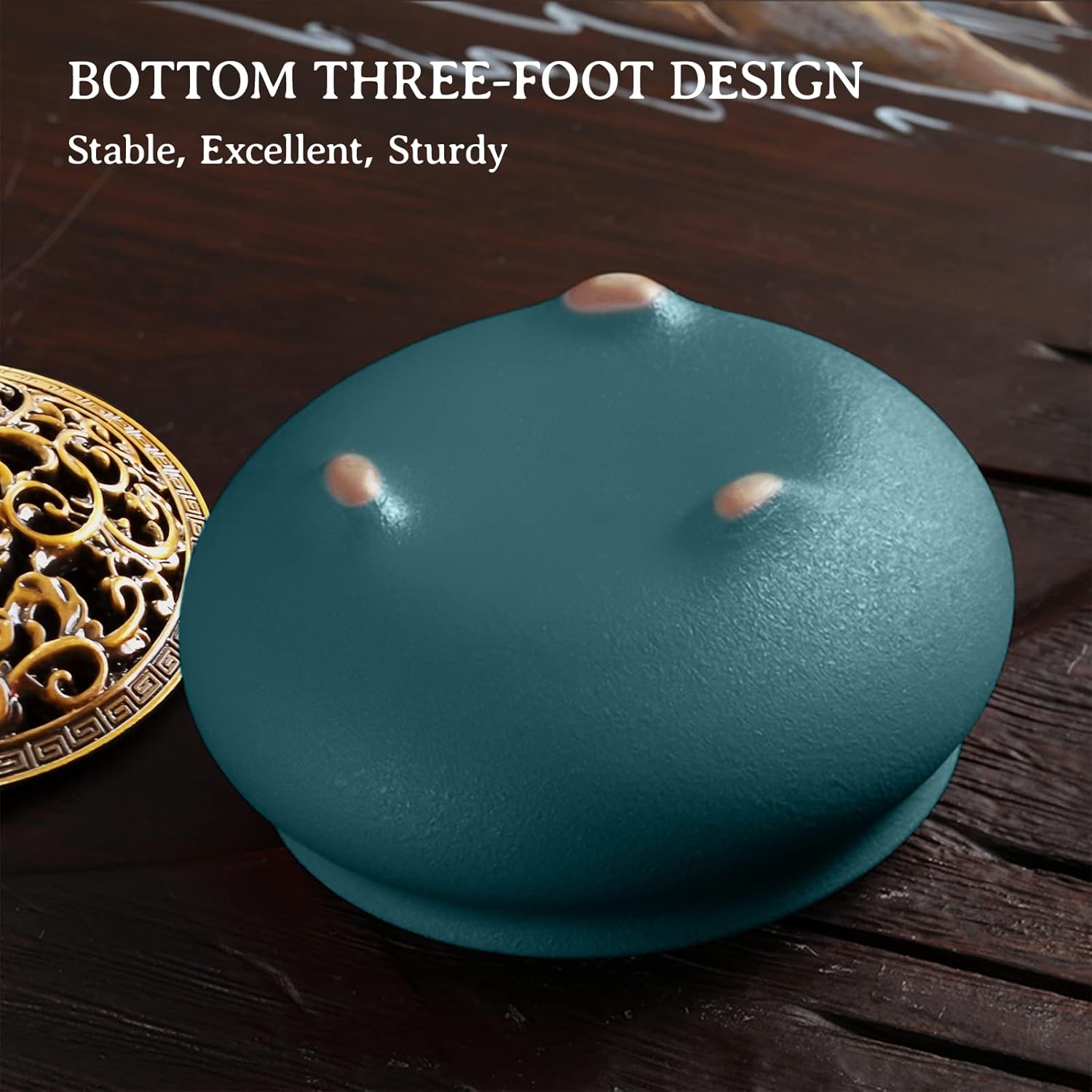 Coil Incense Burner with Fireproof Pad and Alloy Lid
