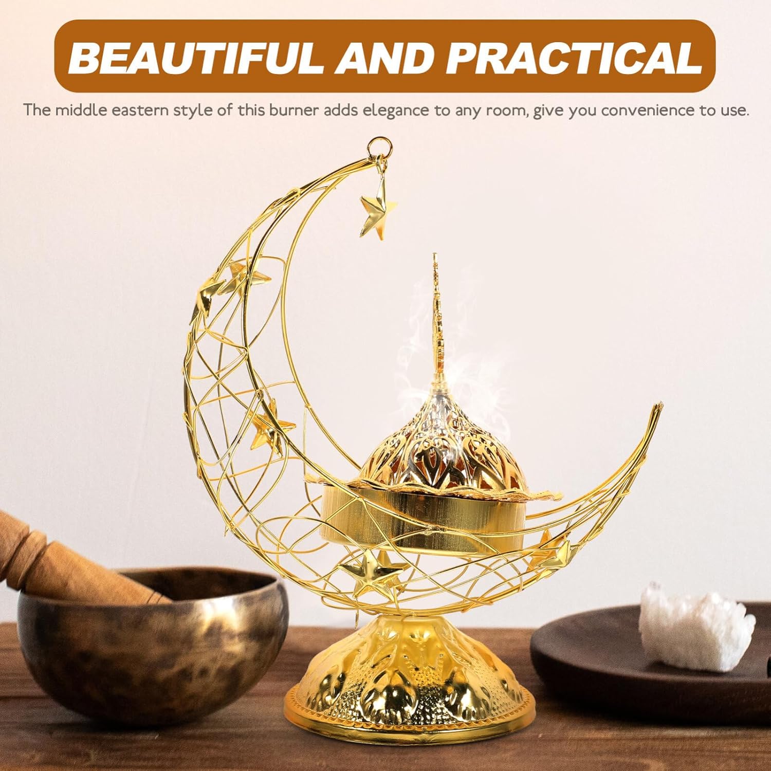 IMIKEYA Vintage Metal Incense Burner Aroma Lamp