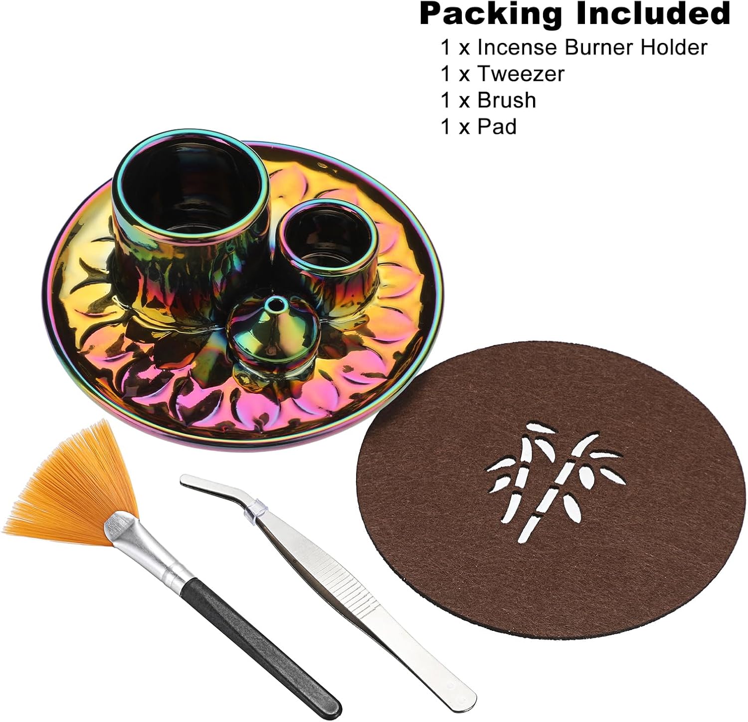 JUXYES 4 in 1 Ceramic Incense and Candle Holder