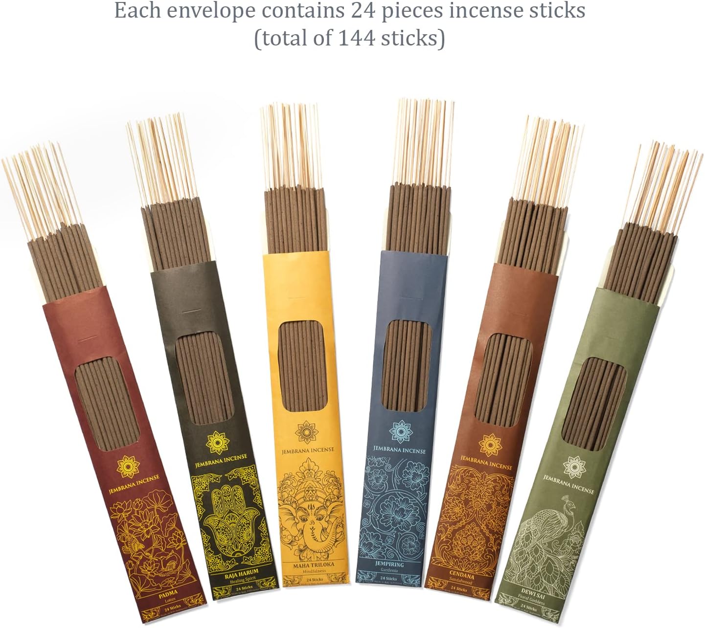 Jembrana Incense Sticks Mix 6 Scents 144 Total