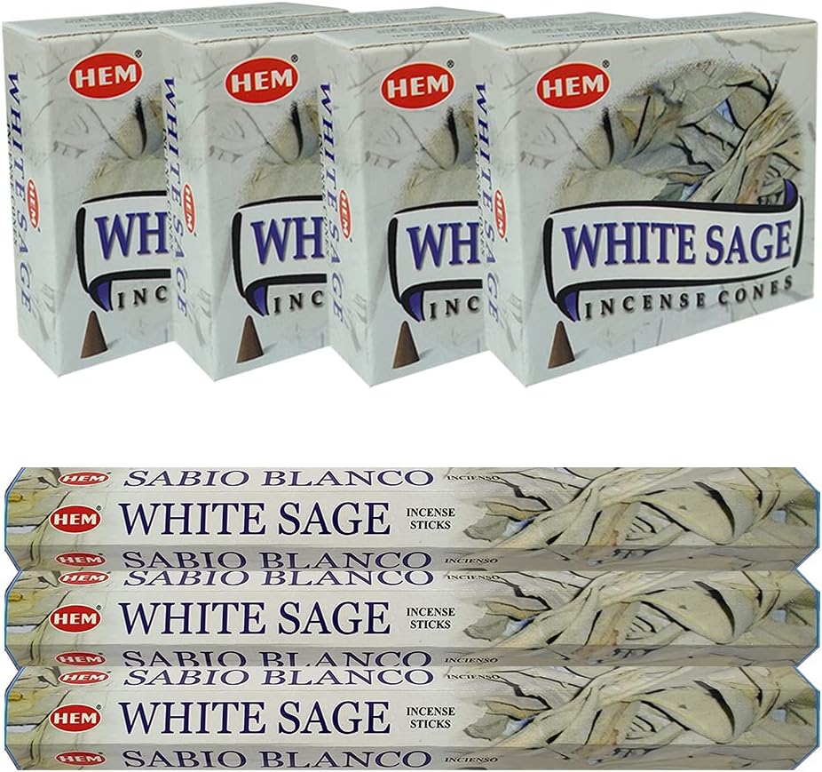 White Sage Incense Sticks and Cone Holder Variety Pack