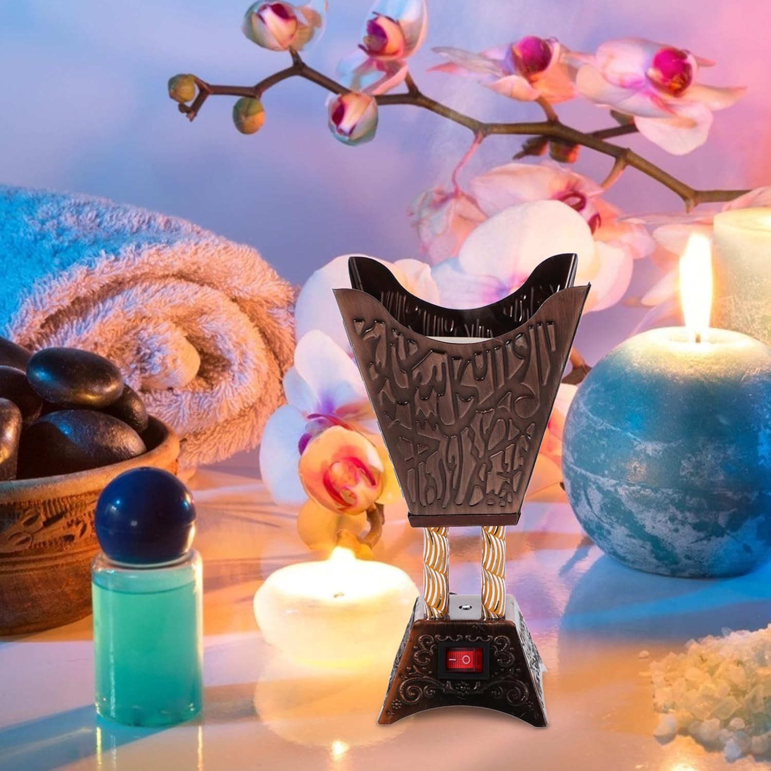 Electric Plug-In Incense Burner with Arabic Design