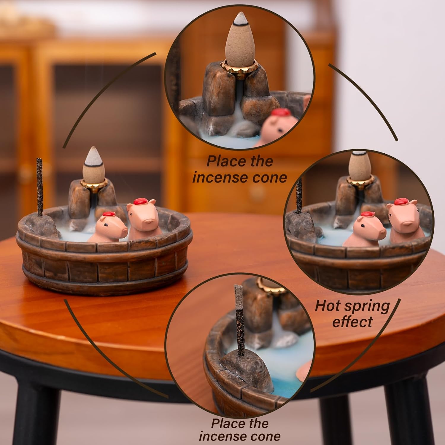 Capybara Backflow Incense Holder - Unique Design for Relaxation and Aromatherapy