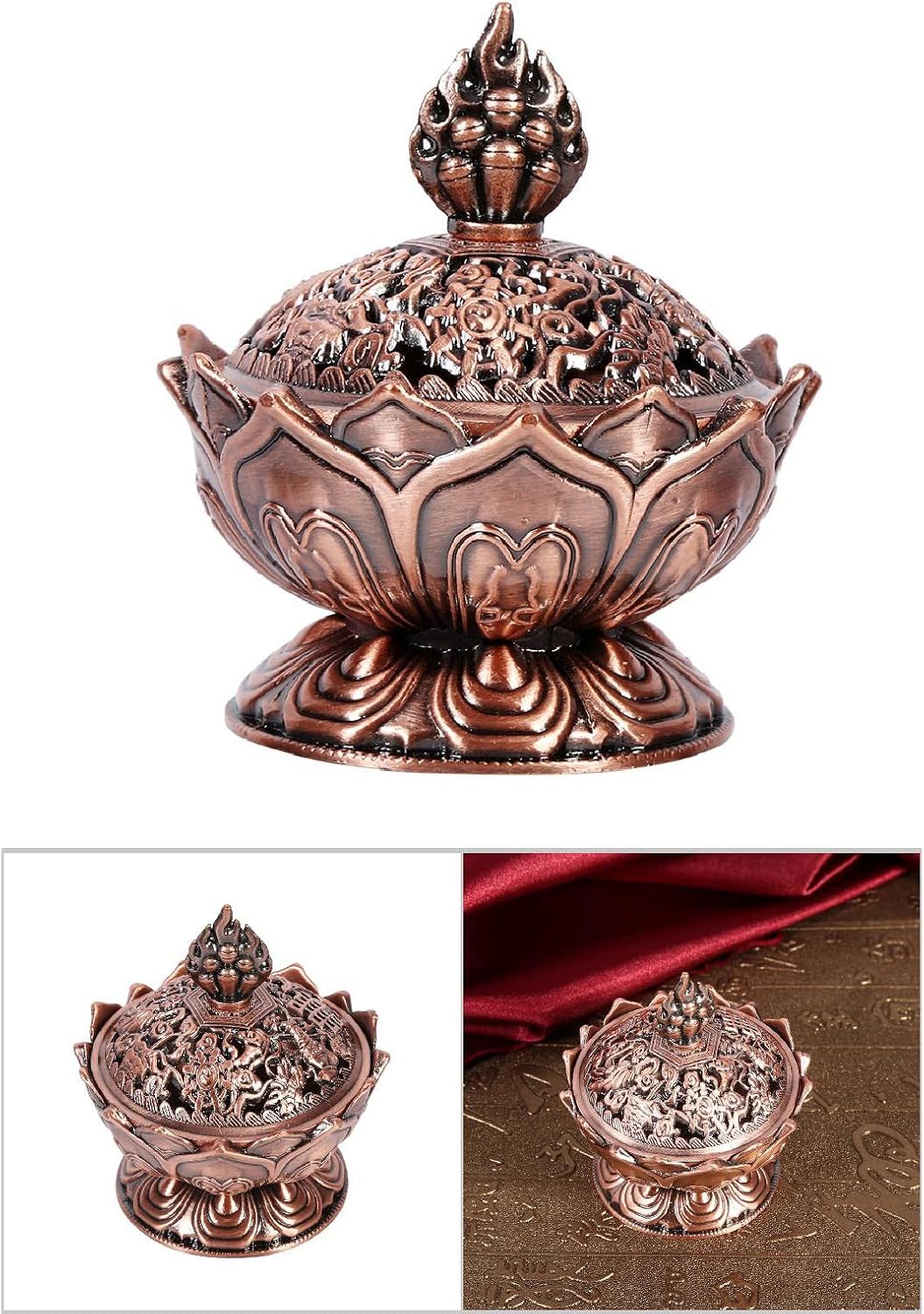 Milltrip Bronze Incense Cone Holder with Antique Design