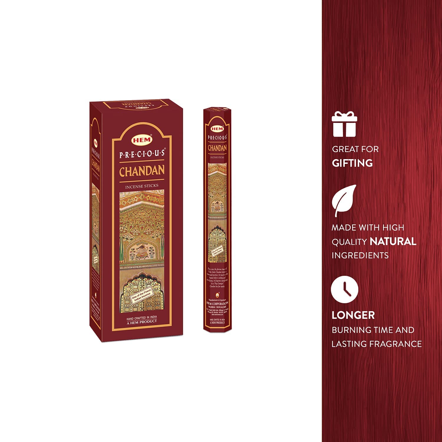 HEM Precious Chandan Incense 120 Count Pack of 1