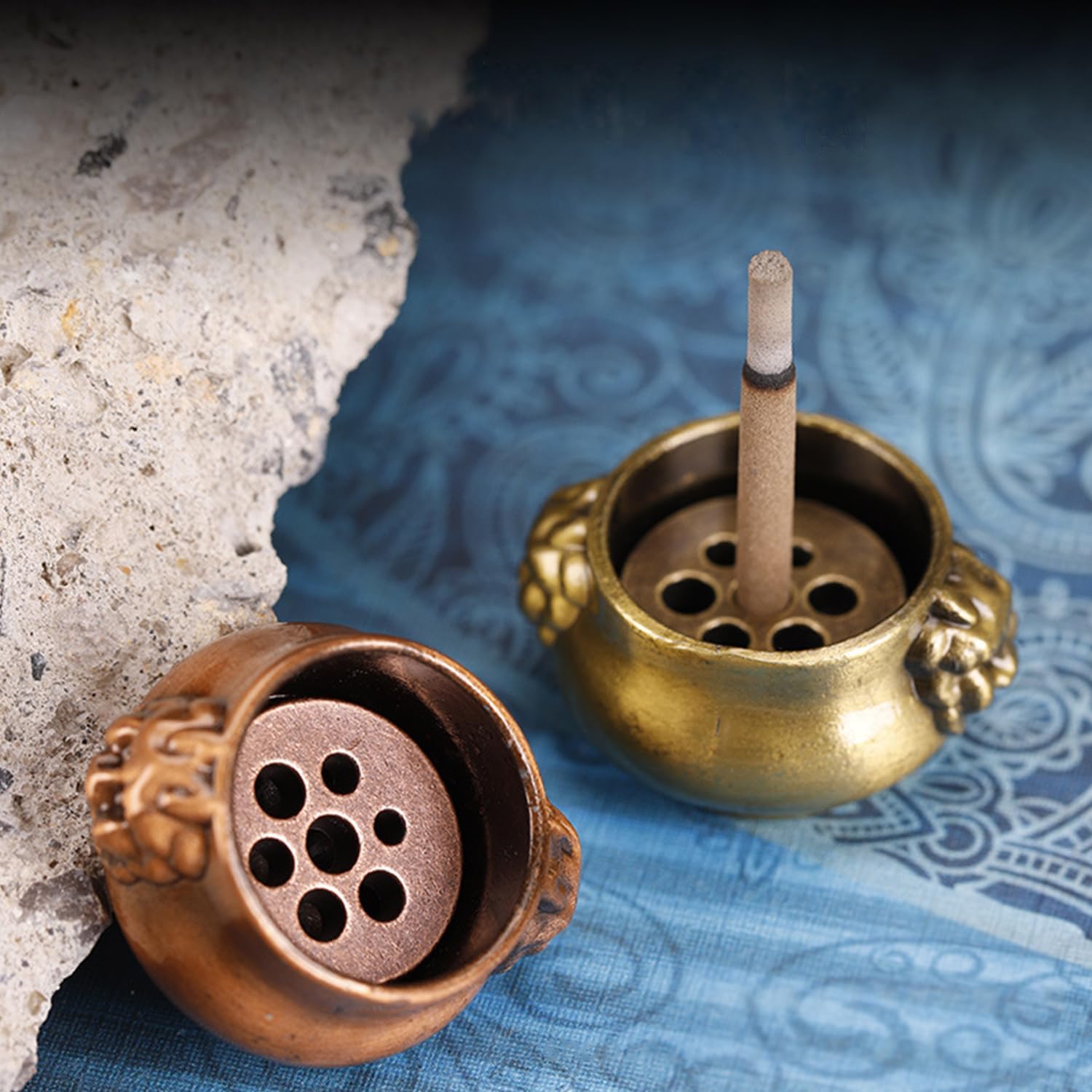 Copper Incense Burner Holder for Joss Stick Tower Incense Coil