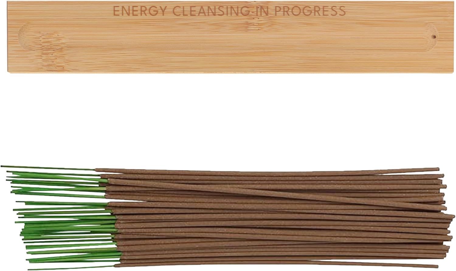 Premium Sage Incense Sticks with Engraved Wood Holder - 30 Sticks Charcoal Free Safe for Energy Cleansing