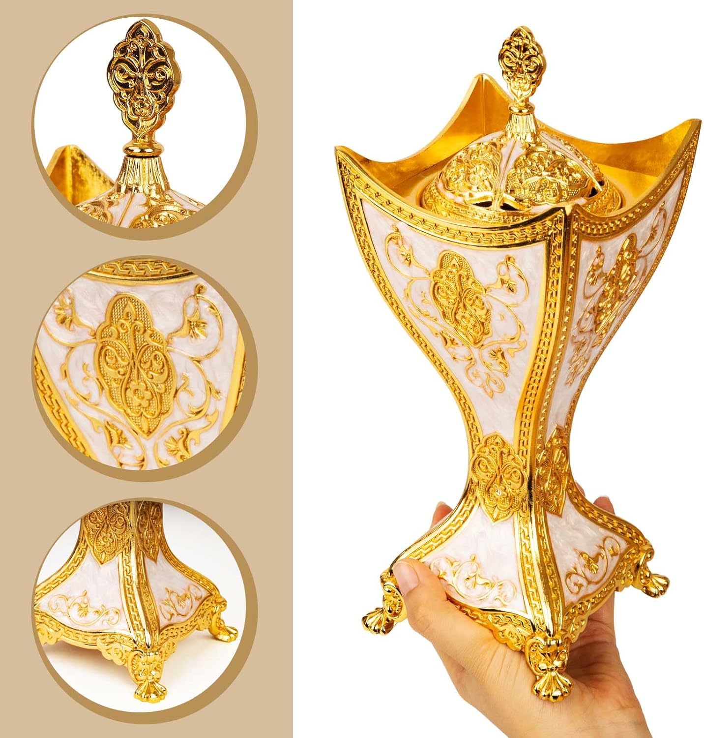 Bakhoor Incense Burner - 11 Inch Trophy Shape Gold