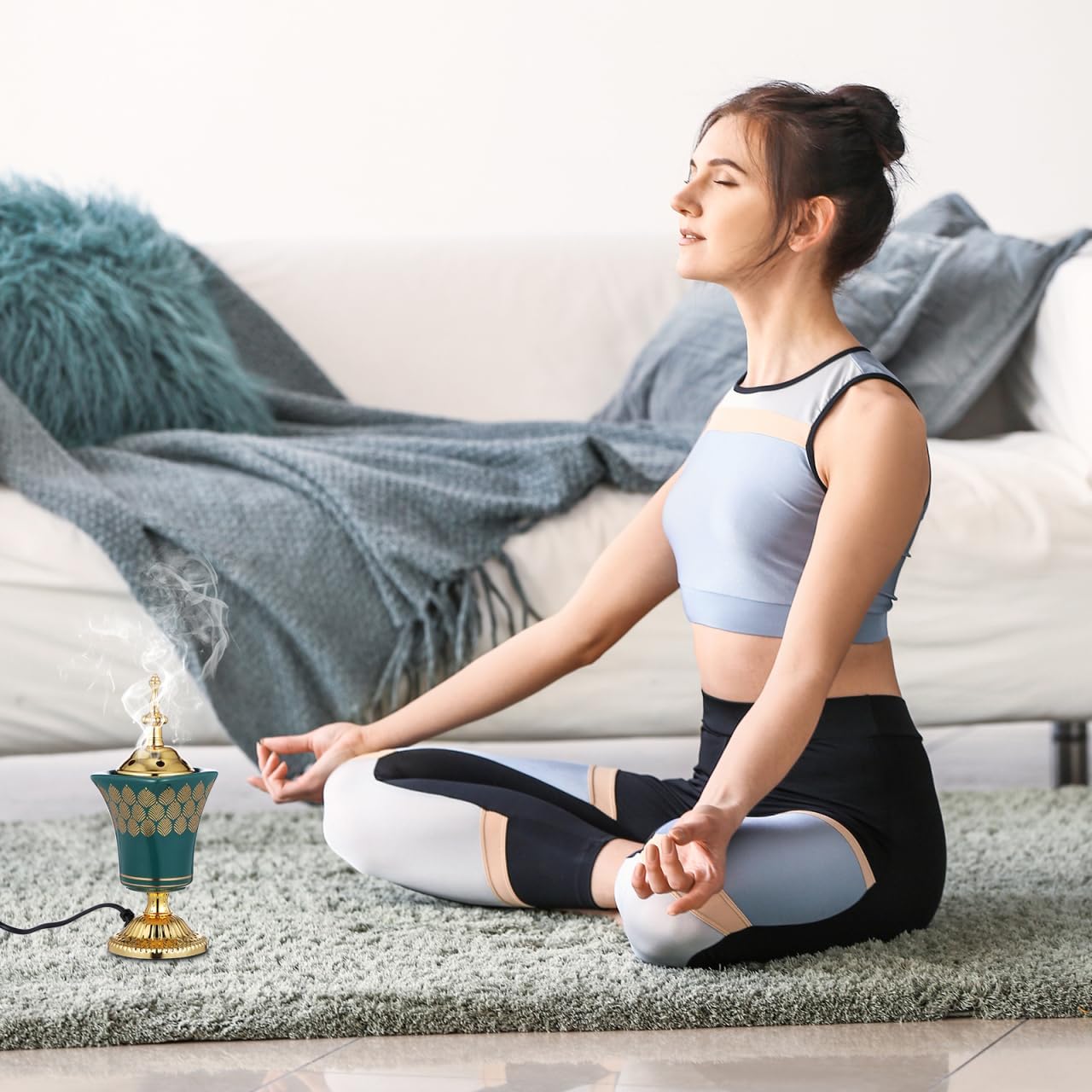 Cabilock Electric Incense Burner for Home Yoga Spa Office