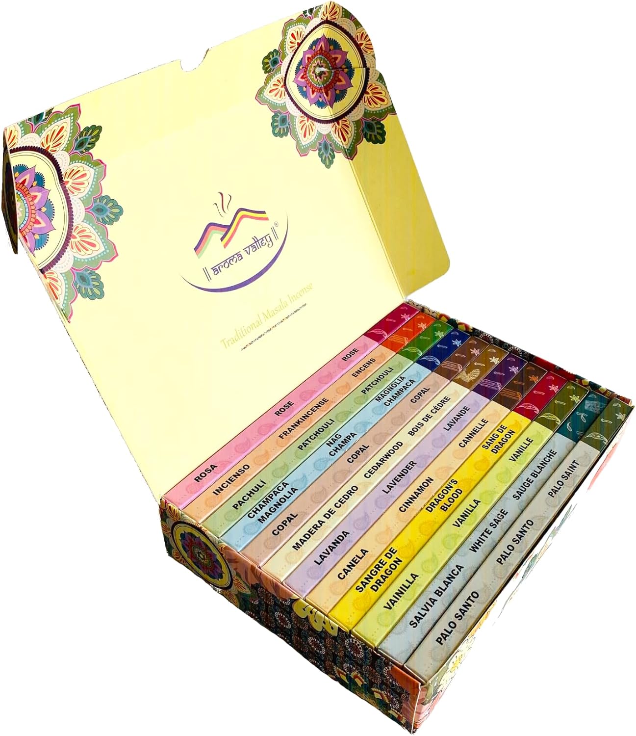 Aroma Valley Incense Sticks Variety Pack 12 Aromas 100 Sticks