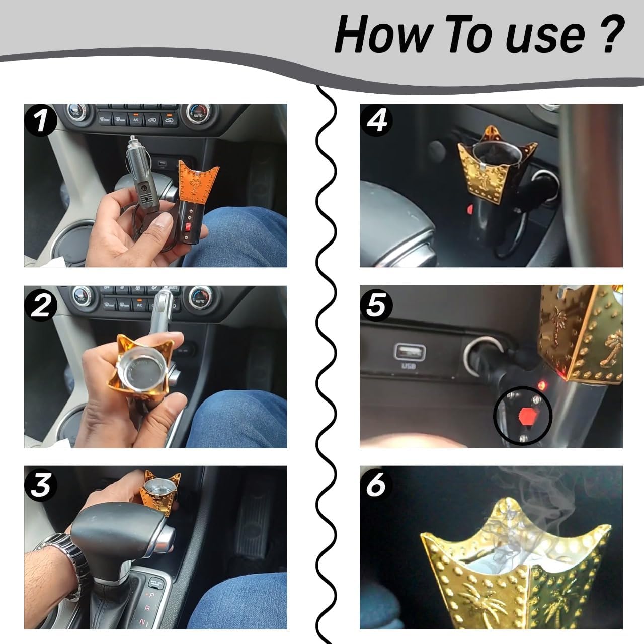 Electric Incense Burner for Car Aromatherapy