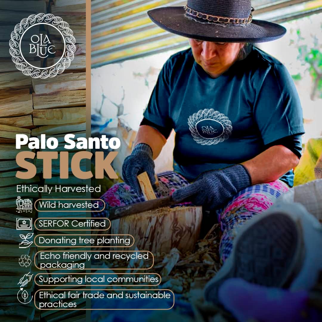 OLA BLUE Palo Santo Smudging Sticks 24-Pack from Peru