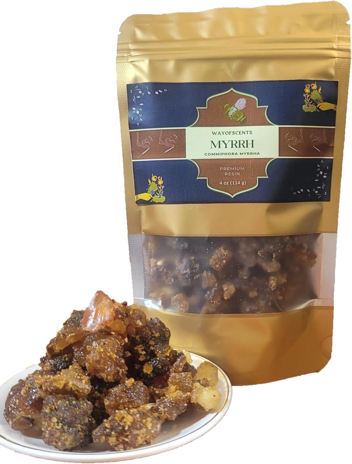 WayOfScents Commiphora Myrrha Resin - 4 Ounces Natural Wild Harvested