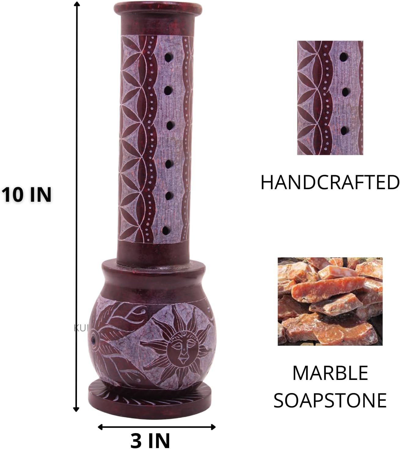 KC KULLICRAFT Marble Soapstone Incense Holder
