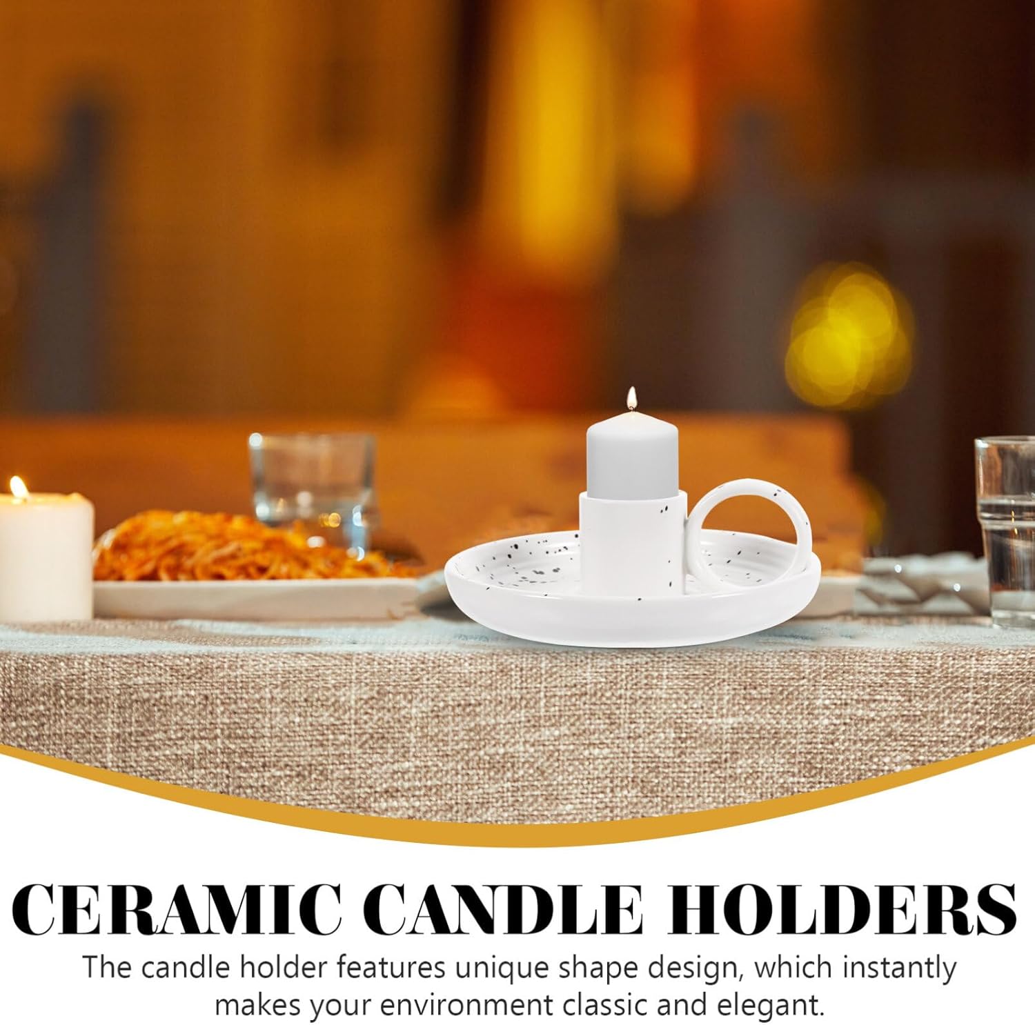 HOMSFOU Ceramic Candle Holder Incense Stick Holder Desktop Decor Modern Style