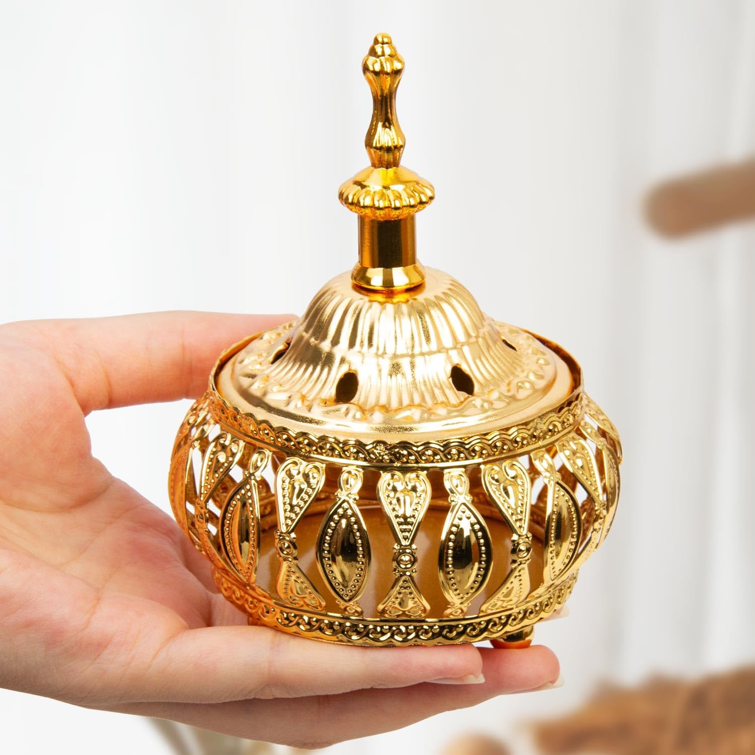 Golden Incense Holder for Aromatherapy Yoga Meditation