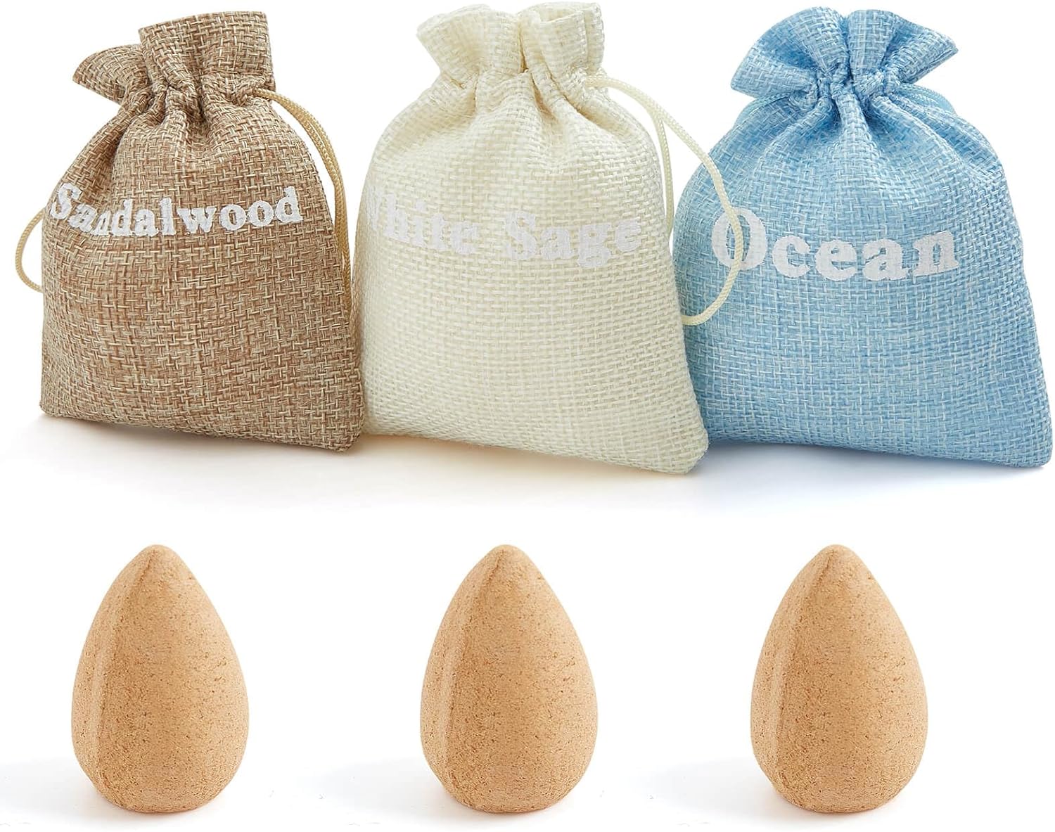 Backflow Incense Cones Set of 6 Lavender Jasmine Ocean Sandalwood White Sage Rose