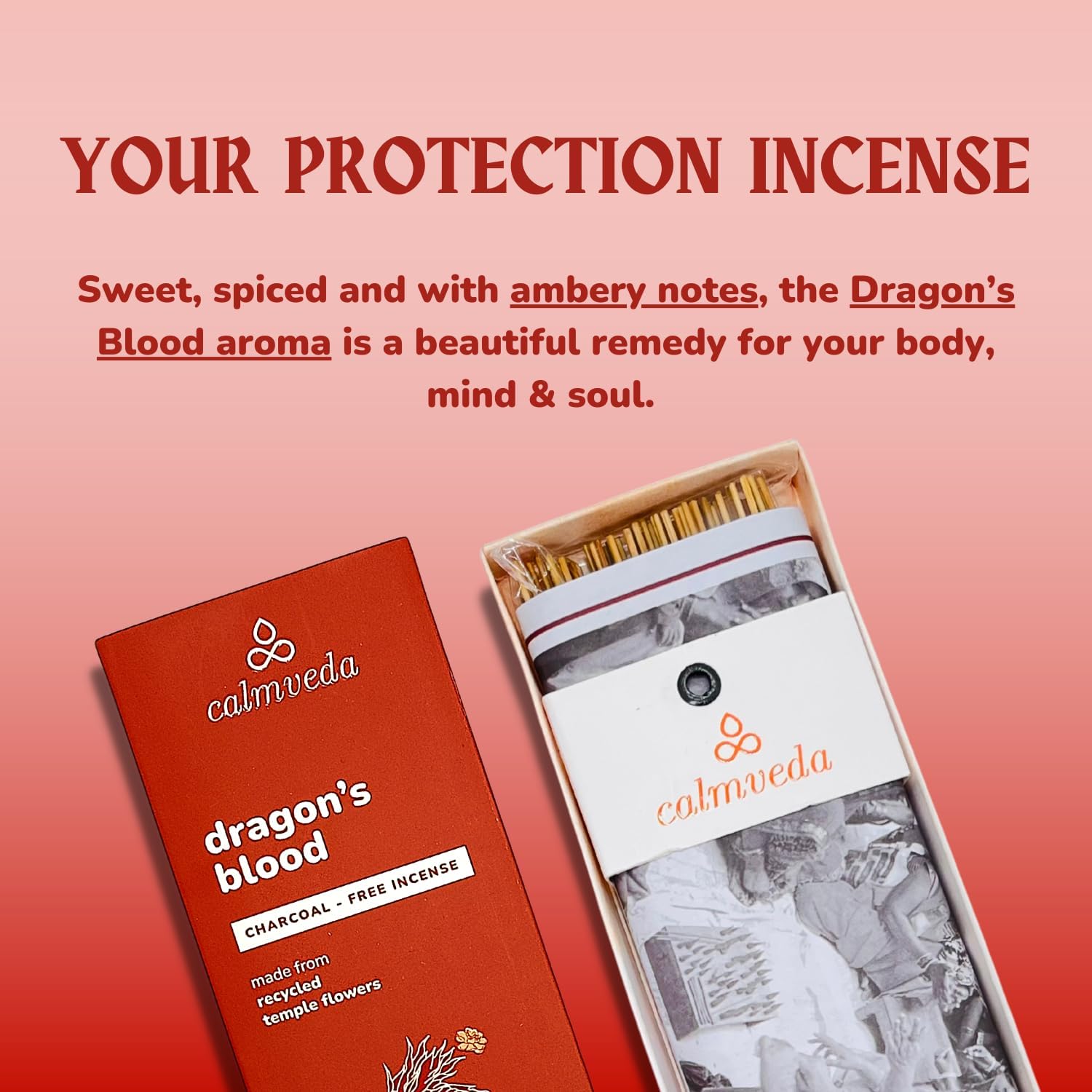 Calmveda Peru Dragons Blood Incense Sticks 80 Count