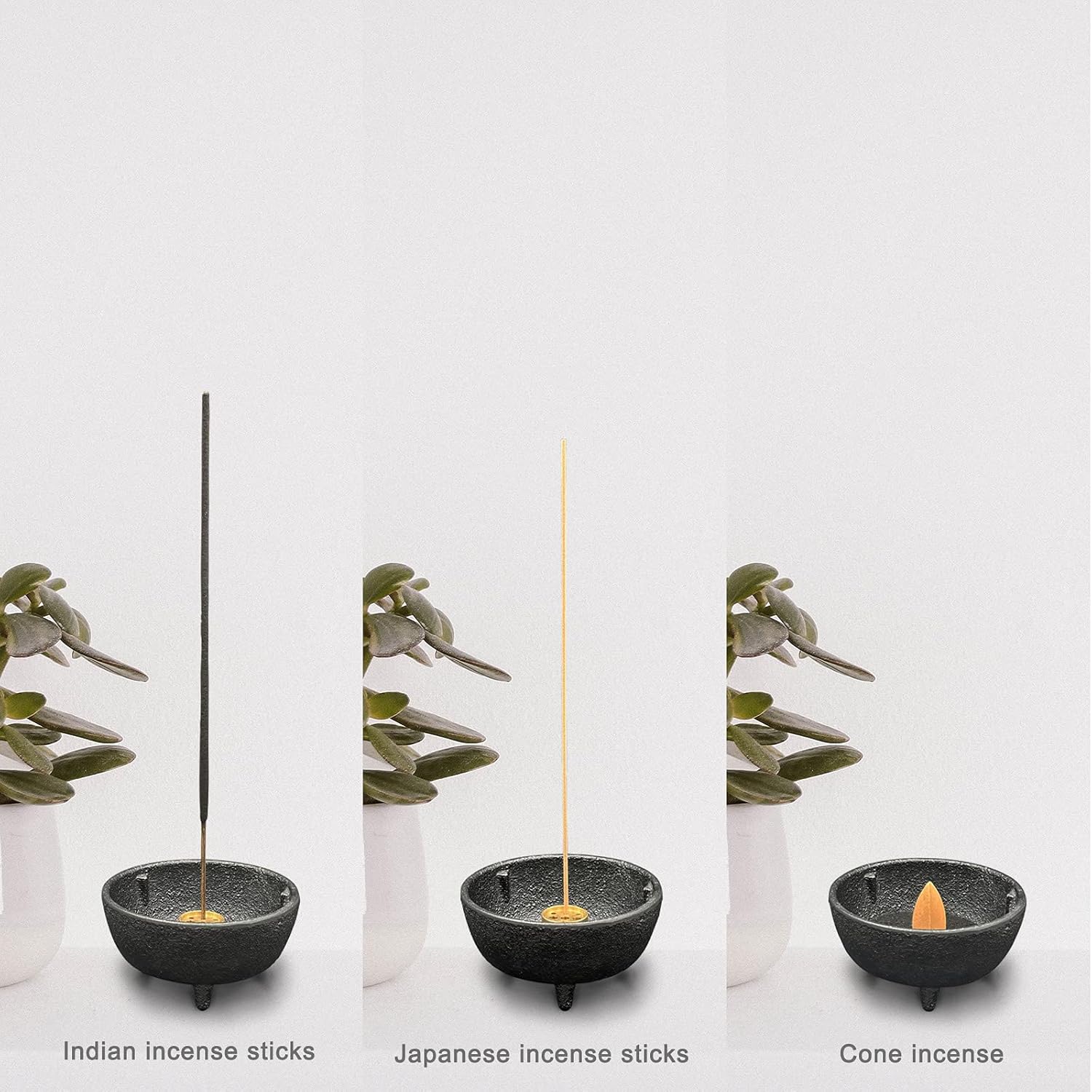 Cast Iron Incense Burner with Lid and Holder