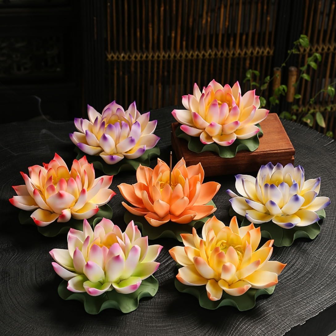 Zen Ceramic Water Lily Incense Stick Holder