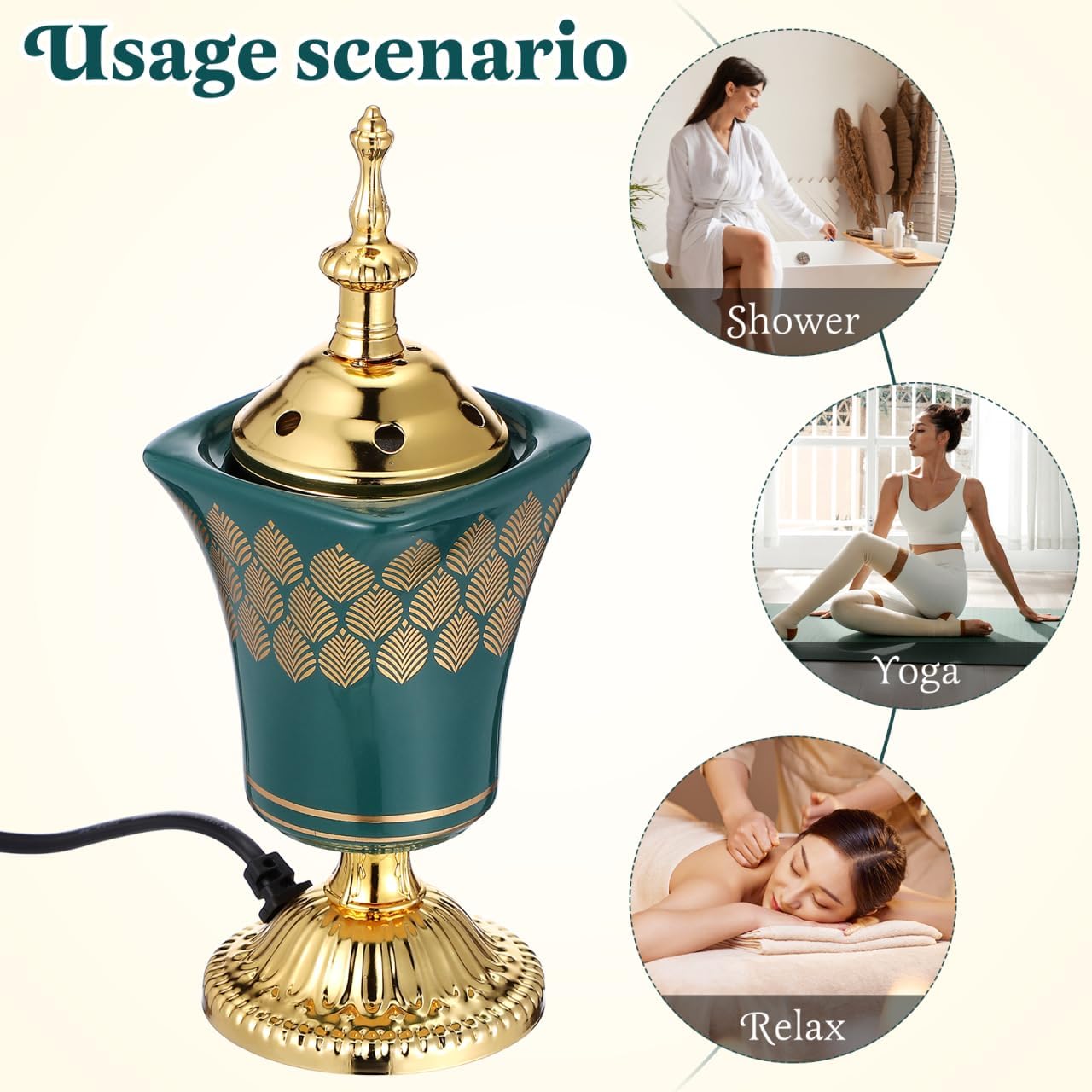 Cabilock Electric Incense Burner for Home Yoga Spa Office