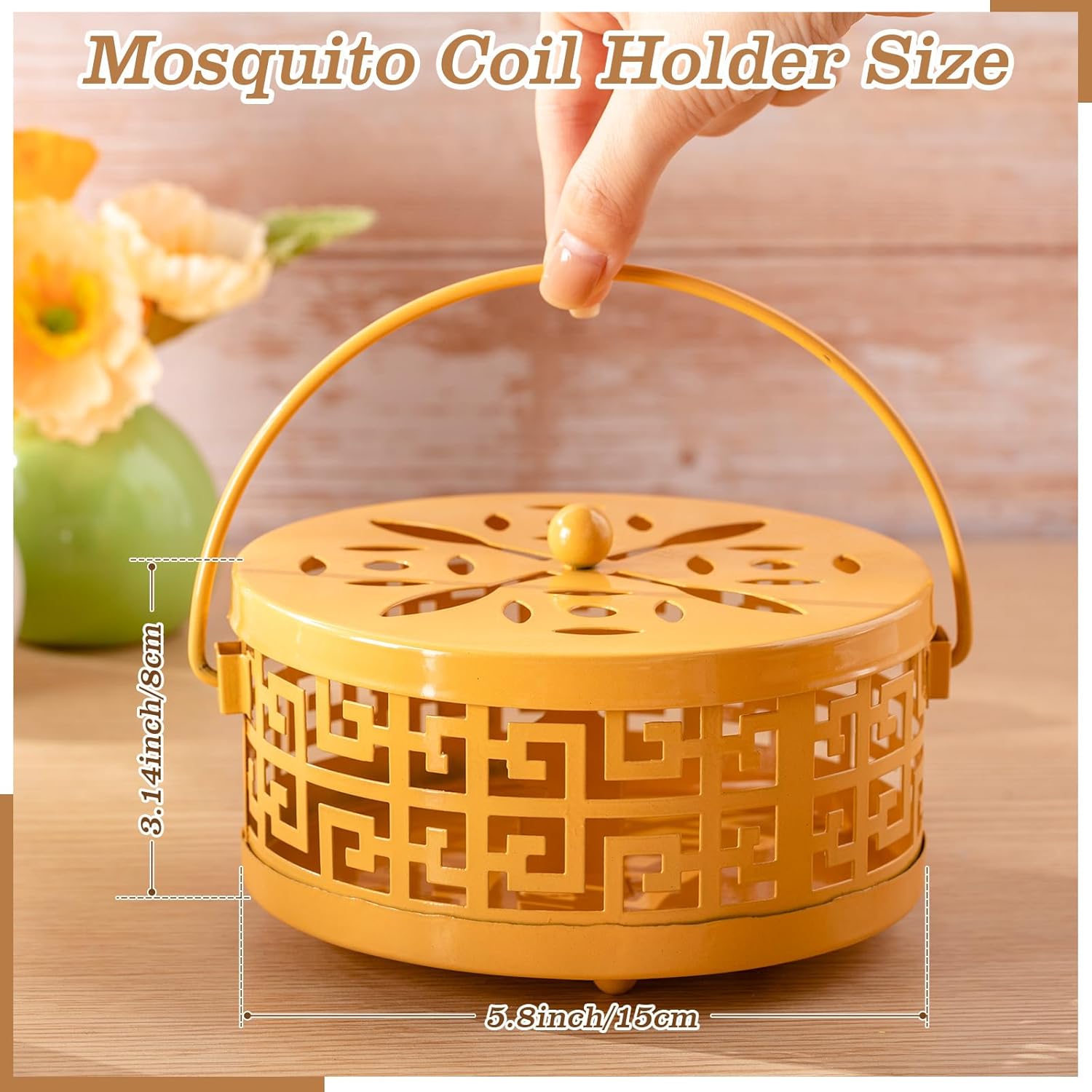 Lallisa 4 Piece Mosquito Coil Holder Yellow