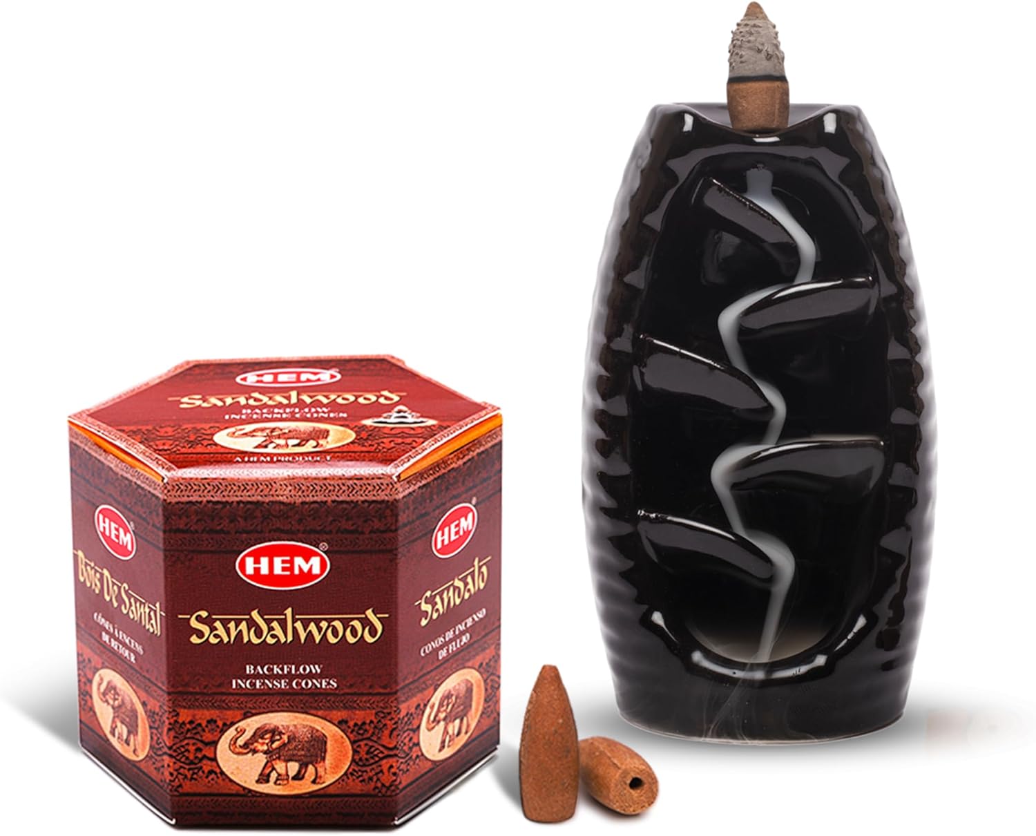 HEM Sandalwood Brown Incense Cones Pack of 40