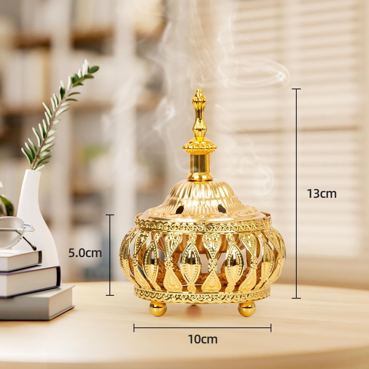 Golden Incense Holder for Aromatherapy Yoga Meditation